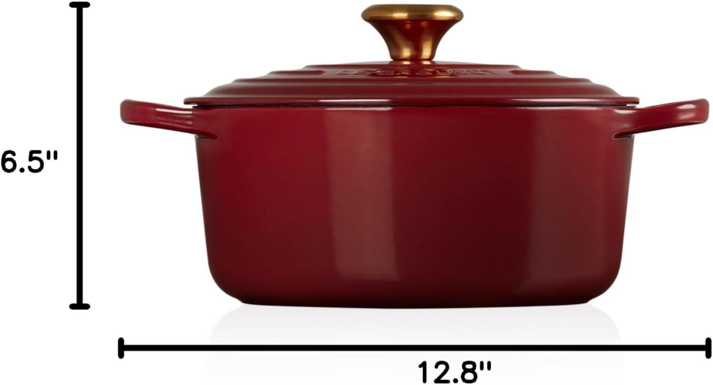 imageLe Creuset Enameled Cast Iron Signature Round Dutch Oven 725 qt Sea SaltGarnet