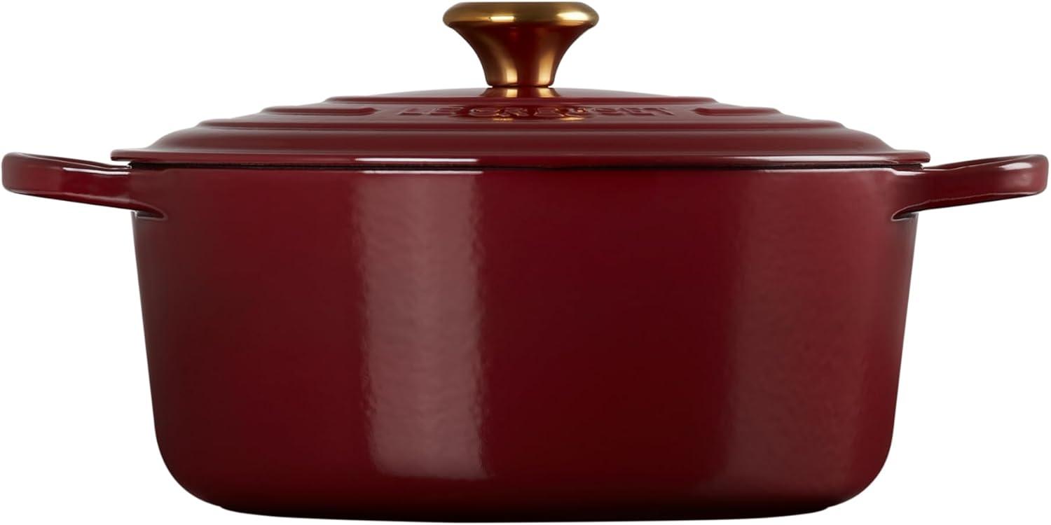 imageLe Creuset Enameled Cast Iron Signature Round Dutch Oven 725 qt Sea SaltGarnet