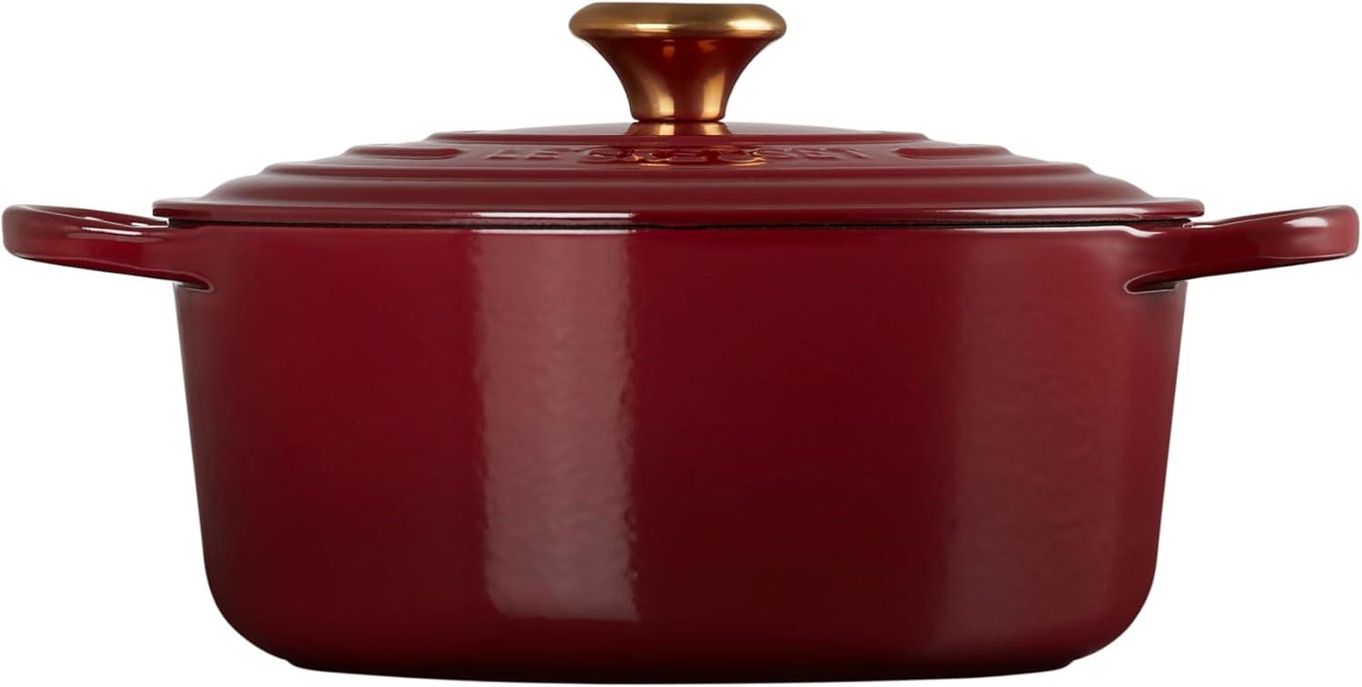 imageLe Creuset Enameled Cast Iron Signature Round Dutch Oven 725 qt Sea SaltGarnet