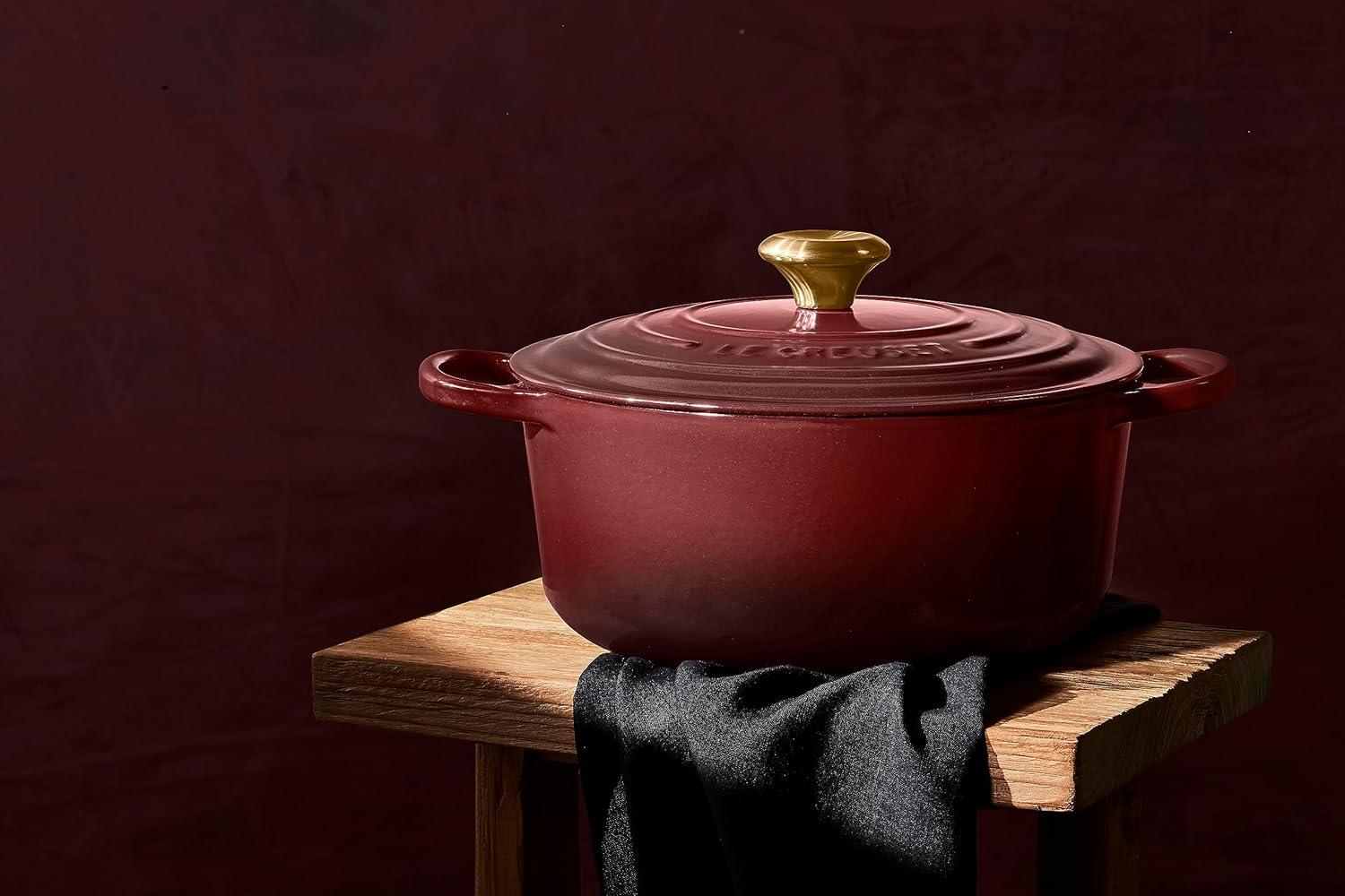 imageLe Creuset Enameled Cast Iron Signature Round Dutch Oven 725 qt Sea SaltGarnet