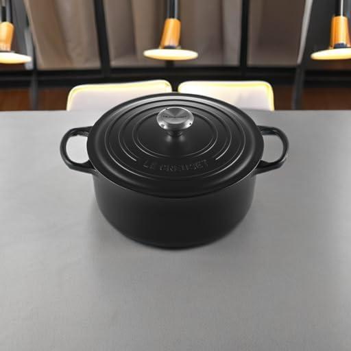 imageLe Creuset Enameled Cast Iron Signature Round Dutch Oven 725 qt Sea SaltLicorice