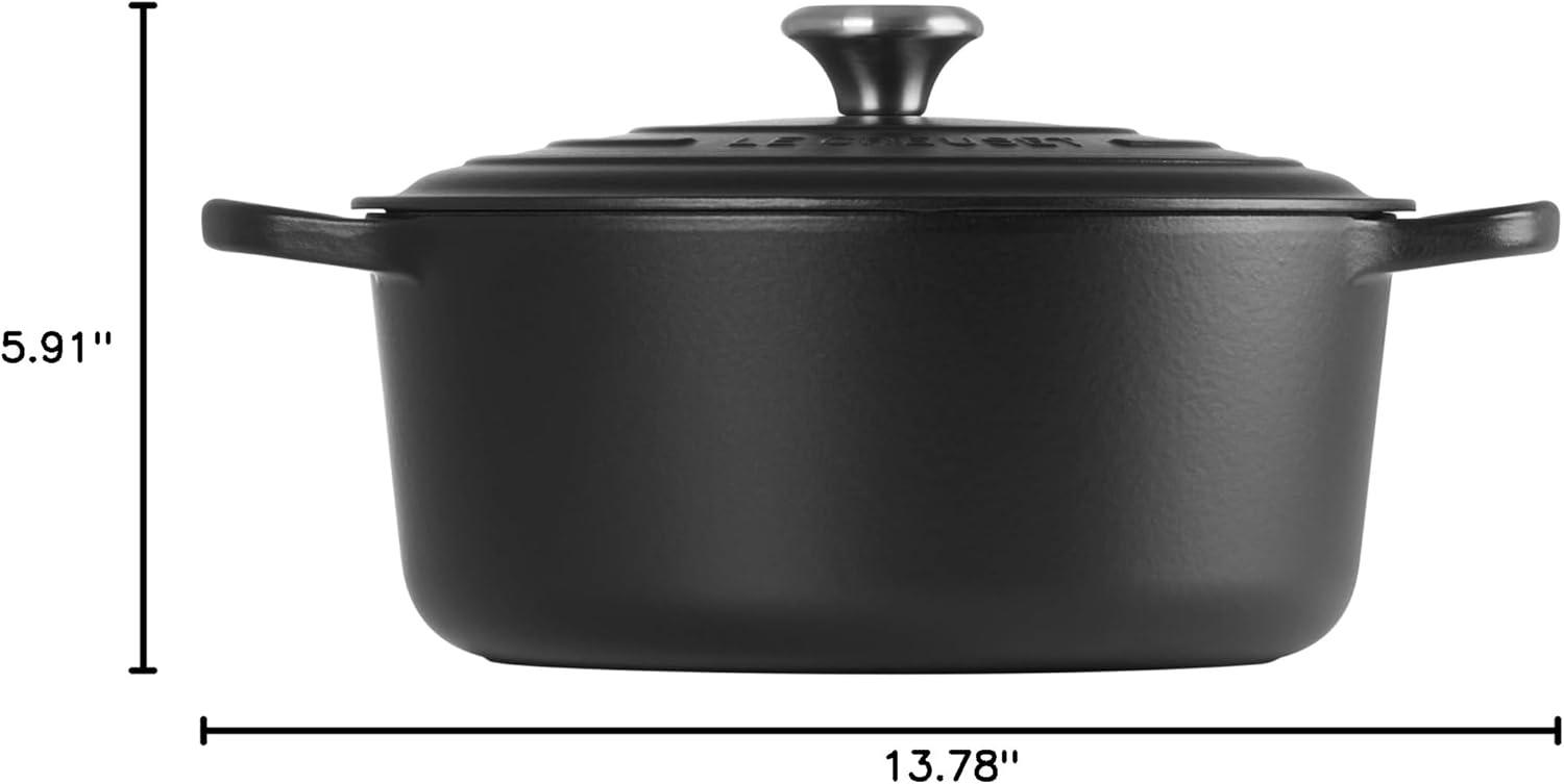 imageLe Creuset Enameled Cast Iron Signature Round Dutch Oven 725 qt Sea SaltLicorice