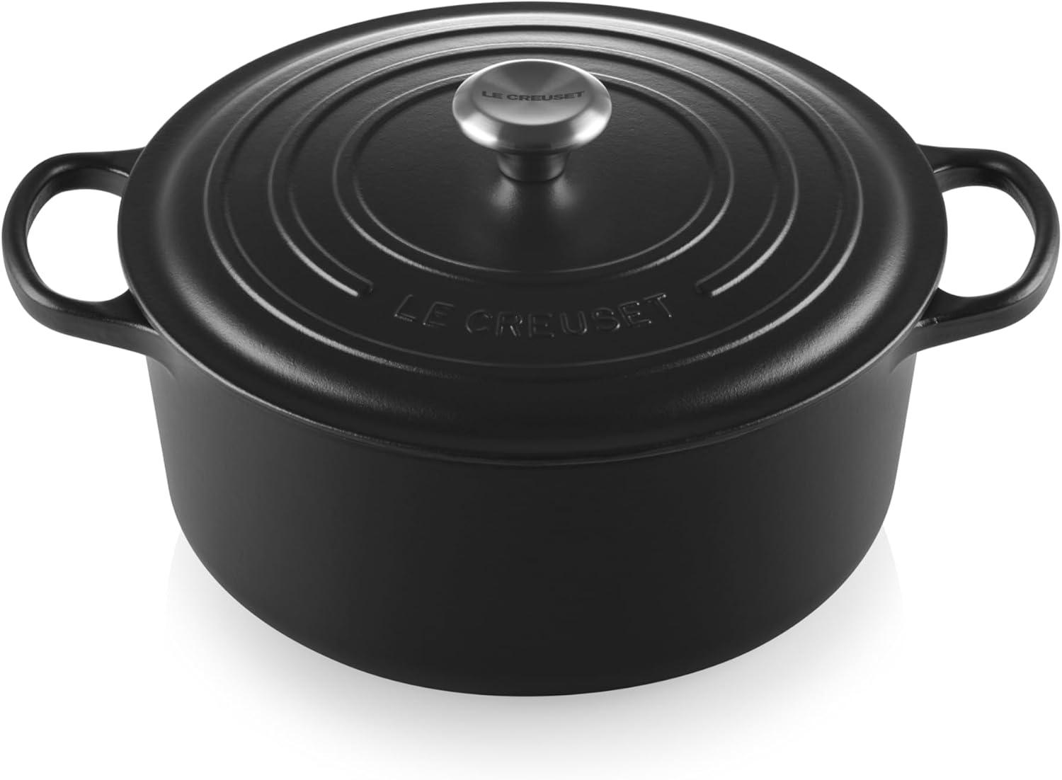 imageLe Creuset Enameled Cast Iron Signature Round Dutch Oven 725 qt Sea SaltLicorice