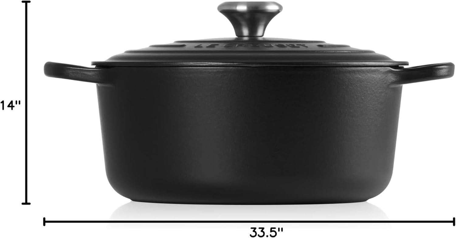 imageLe Creuset Enameled Cast Iron Signature Round Dutch Oven 725 qt Sea SaltLicorice