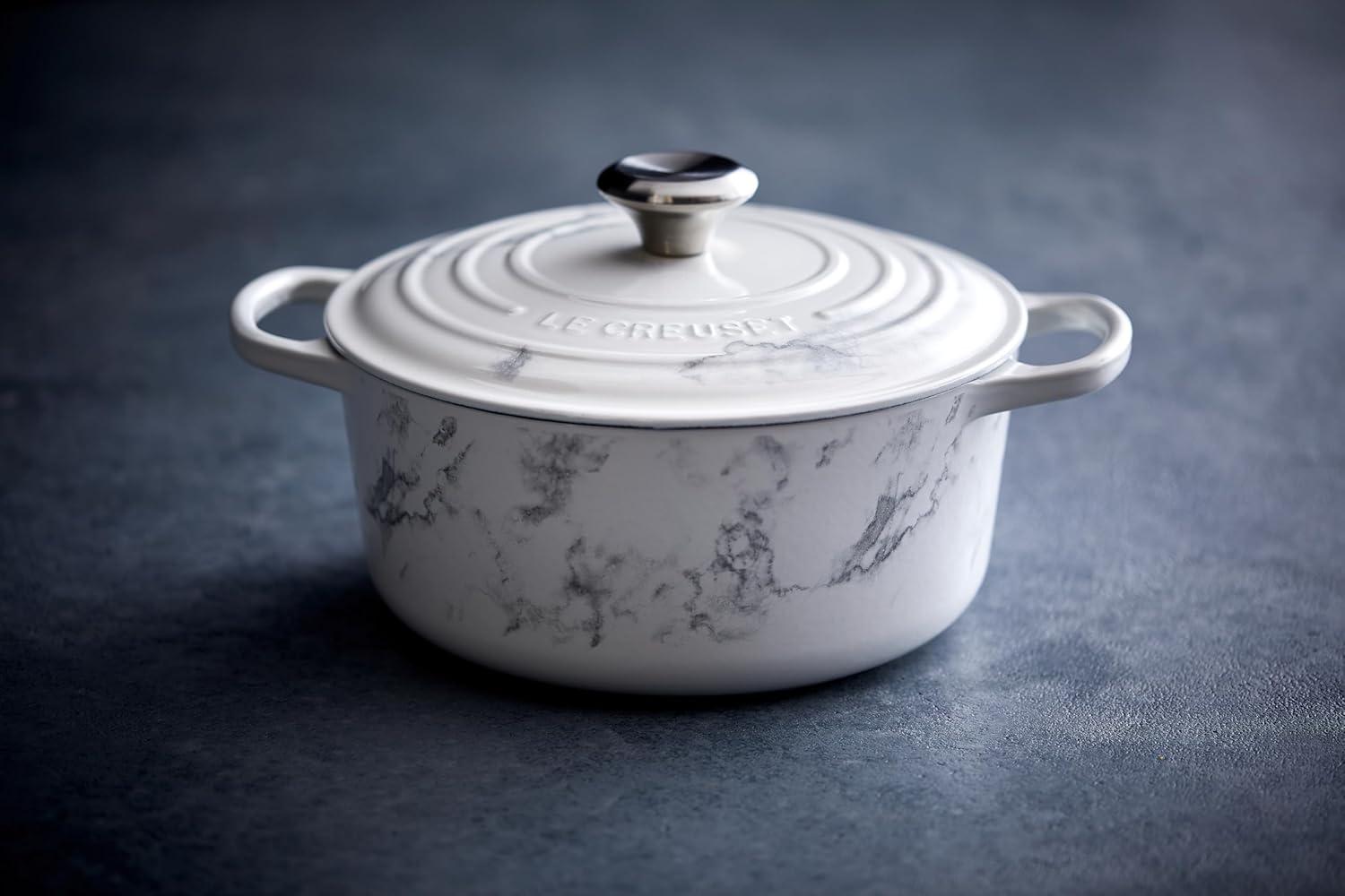 imageLe Creuset Enameled Cast Iron Signature Round Dutch Oven 725 qt Sea SaltMarble