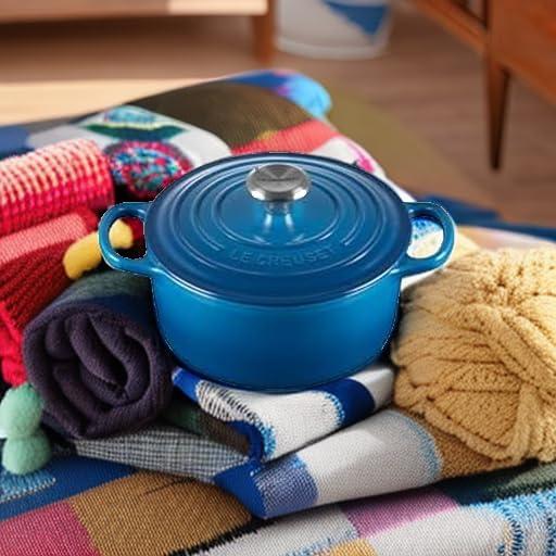 imageLe Creuset Enameled Cast Iron Signature Round Dutch Oven 725 qt Sea SaltMarseille