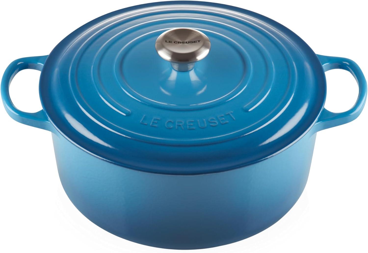 imageLe Creuset Enameled Cast Iron Signature Round Dutch Oven 725 qt Sea SaltMarseille