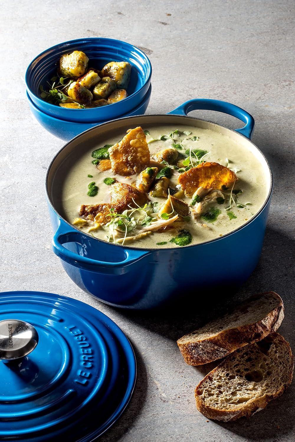 imageLe Creuset Enameled Cast Iron Signature Round Dutch Oven 725 qt Sea SaltMarseille