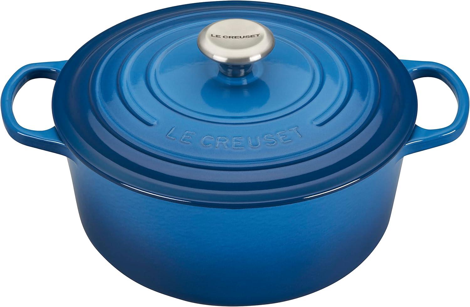 imageLe Creuset Enameled Cast Iron Signature Round Dutch Oven 725 qt Sea SaltMarseille