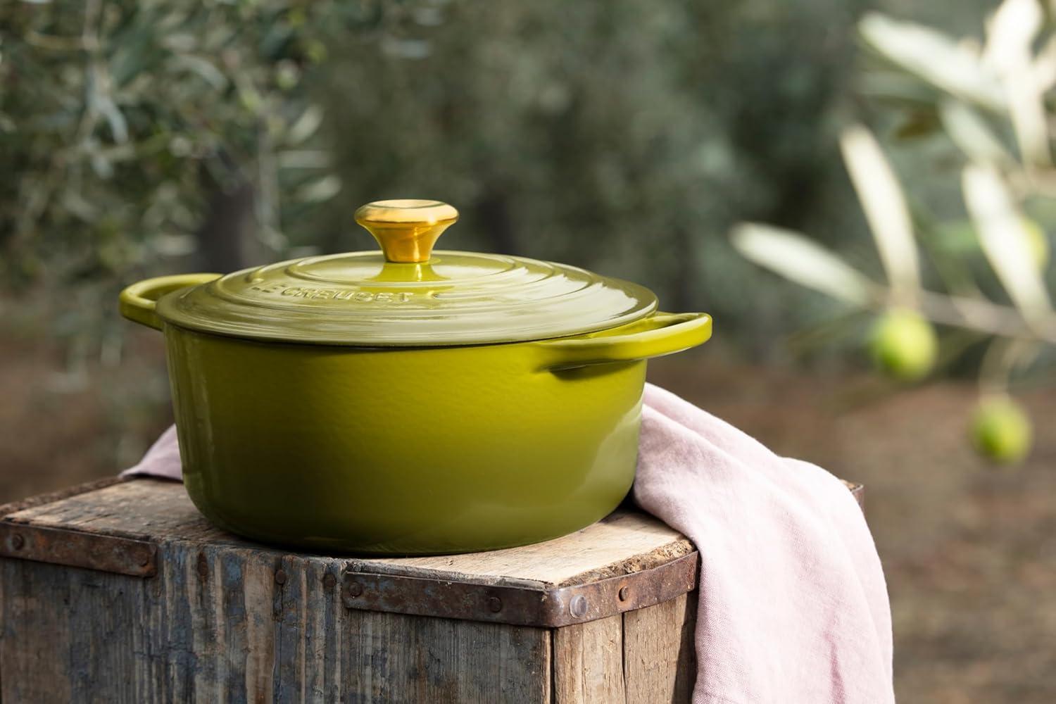 imageLe Creuset Enameled Cast Iron Signature Round Dutch Oven 725 qt Sea SaltOlive