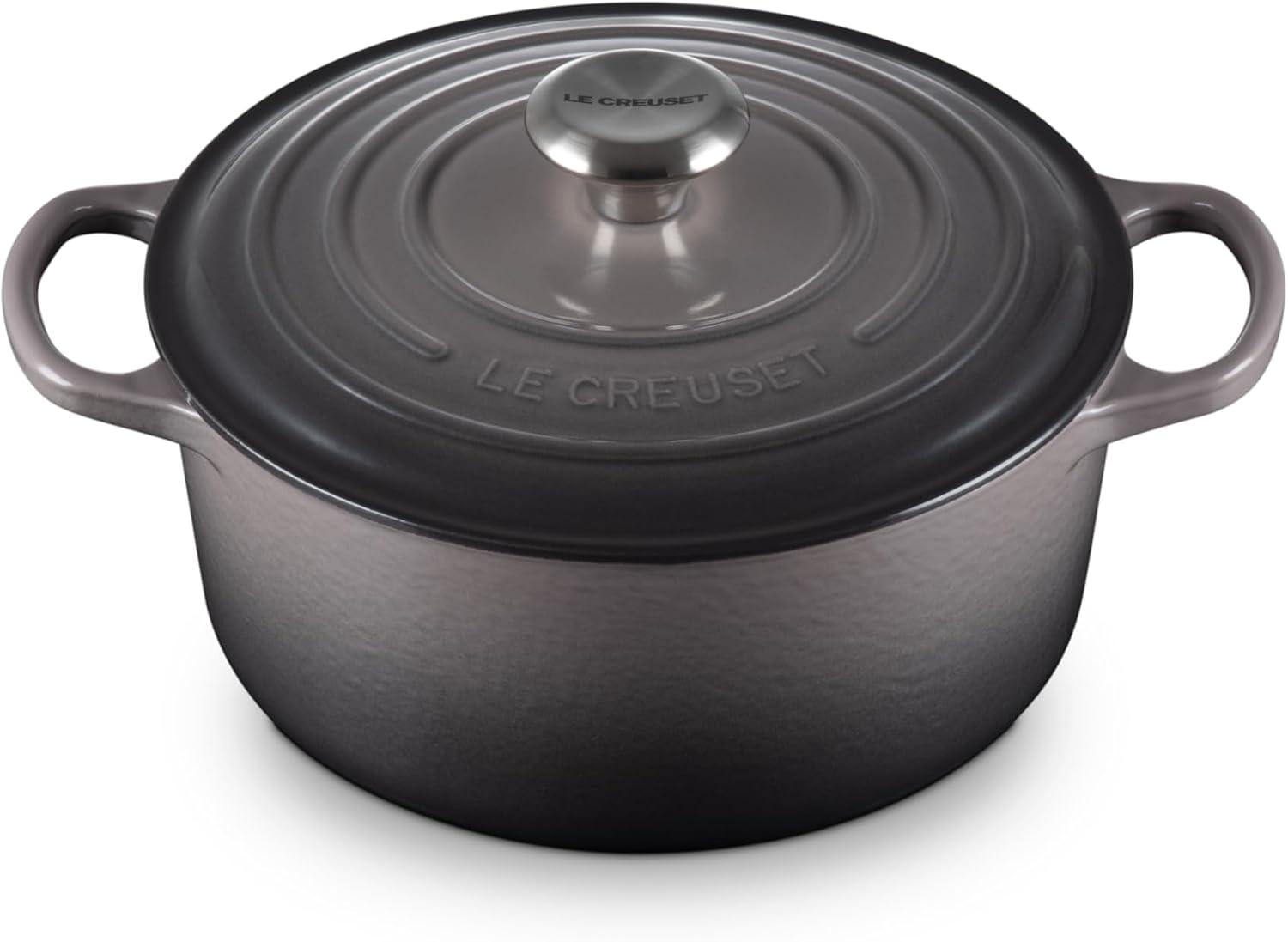 imageLe Creuset Enameled Cast Iron Signature Round Dutch Oven 725 qt Sea SaltOyster