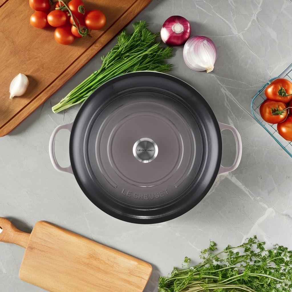 imageLe Creuset Enameled Cast Iron Signature Round Dutch Oven 725 qt Sea SaltOyster