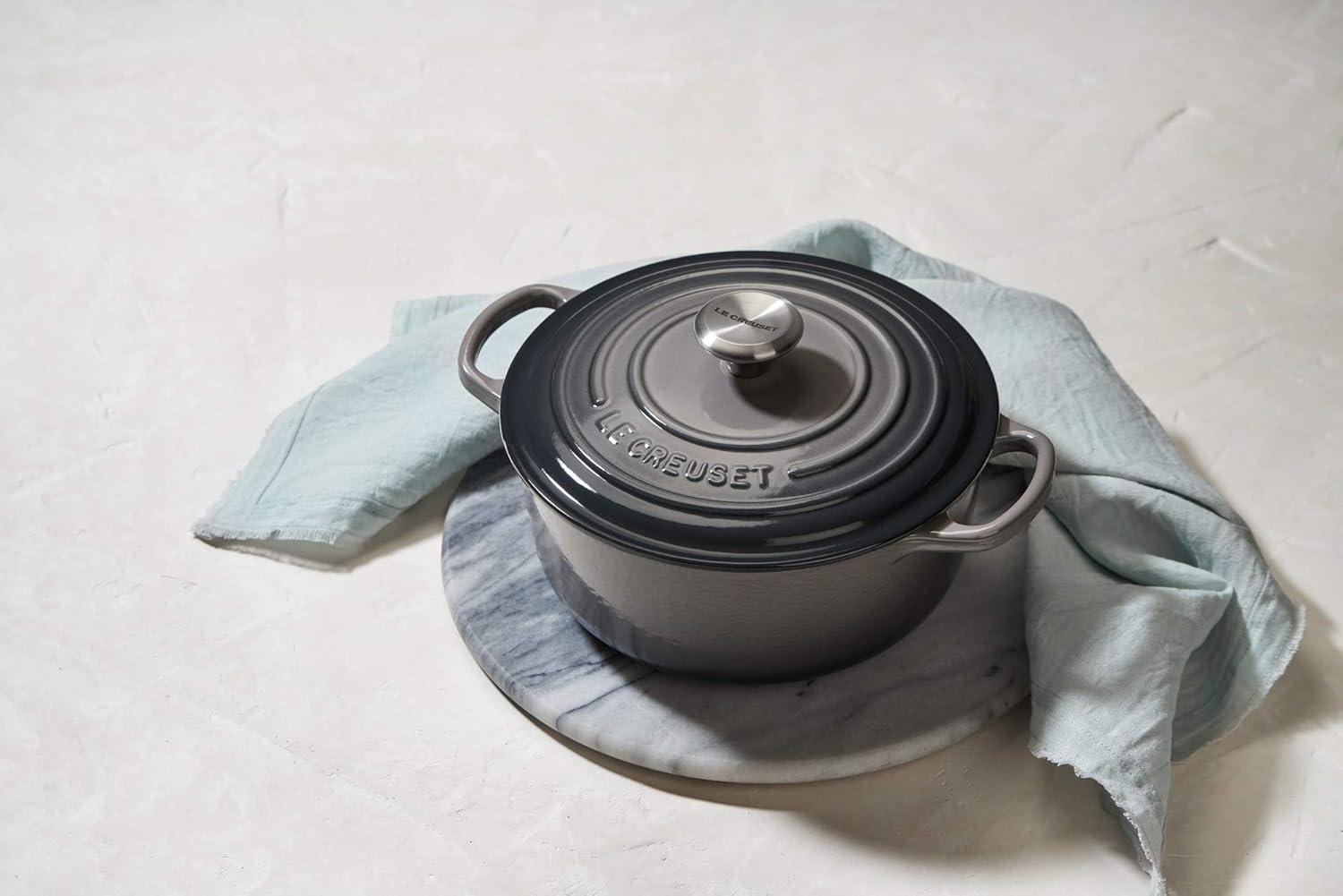 imageLe Creuset Enameled Cast Iron Signature Round Dutch Oven 725 qt Sea SaltOyster