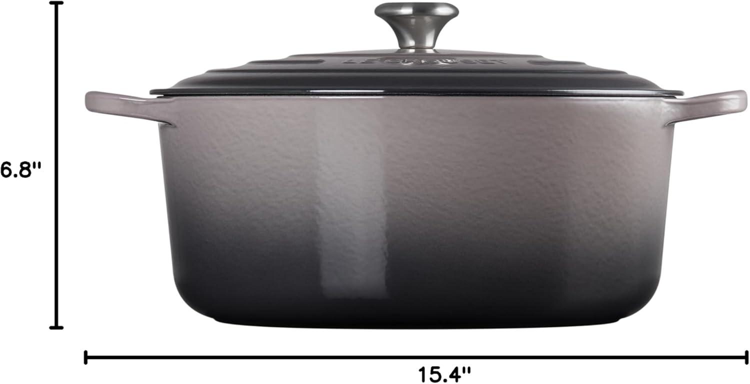 imageLe Creuset Enameled Cast Iron Signature Round Dutch Oven 725 qt Sea SaltOyster