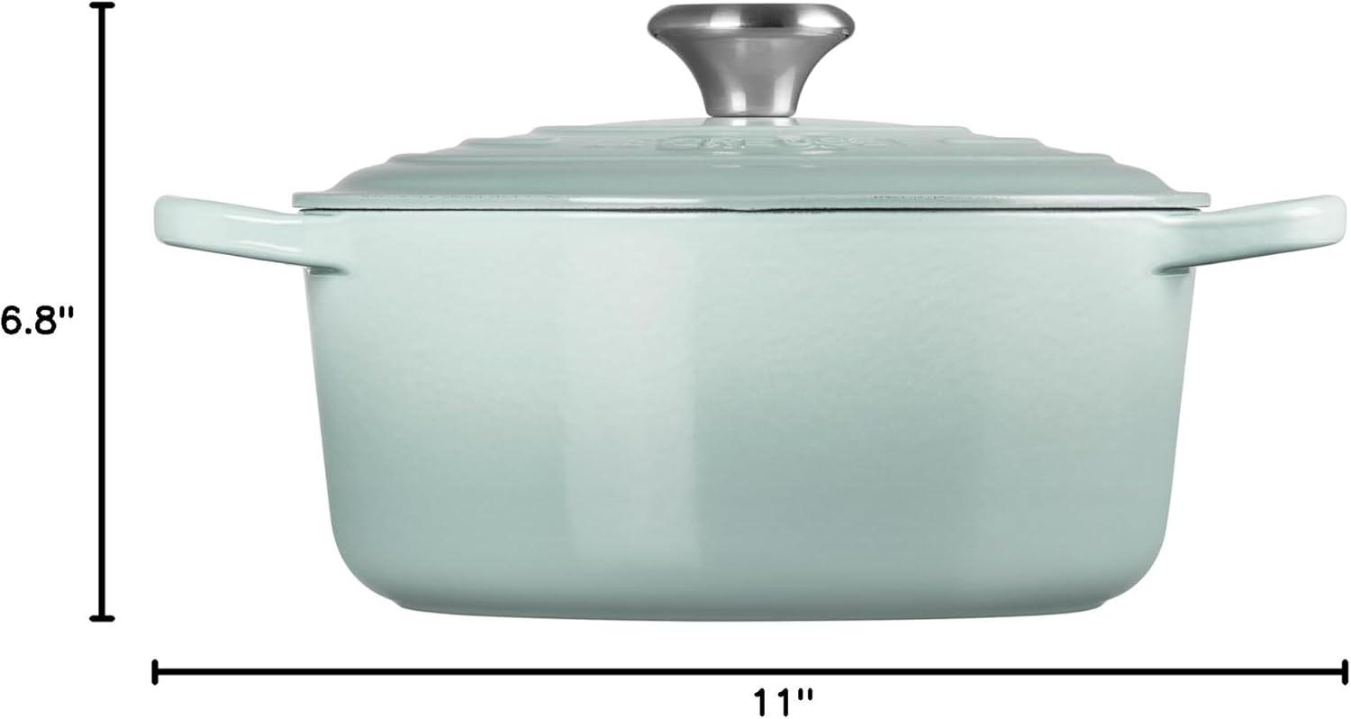 imageLe Creuset Enameled Cast Iron Signature Round Dutch Oven 725 qt Sea SaltSea Salt