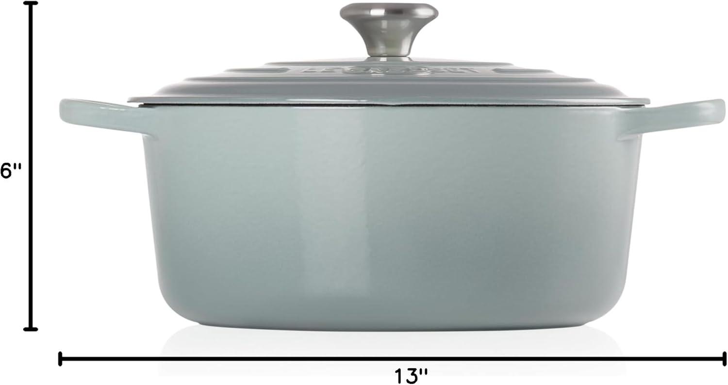 imageLe Creuset Enameled Cast Iron Signature Round Dutch Oven 725 qt Sea SaltSea Salt