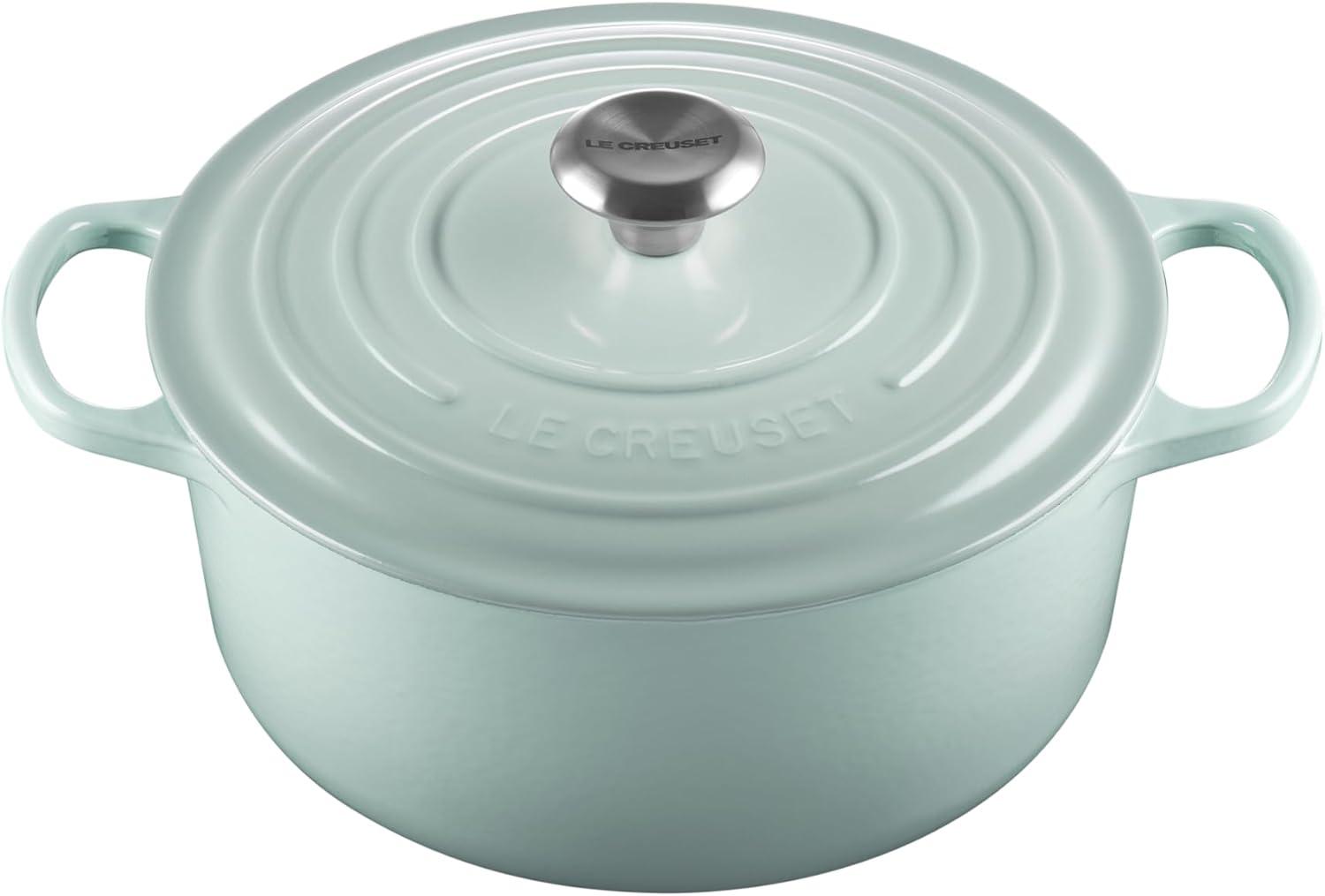imageLe Creuset Enameled Cast Iron Signature Round Dutch Oven 725 qt Sea SaltSea Salt