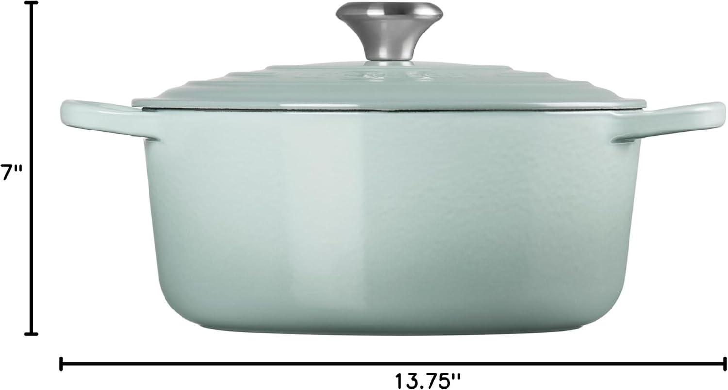 imageLe Creuset Enameled Cast Iron Signature Round Dutch Oven 725 qt Sea SaltSea Salt