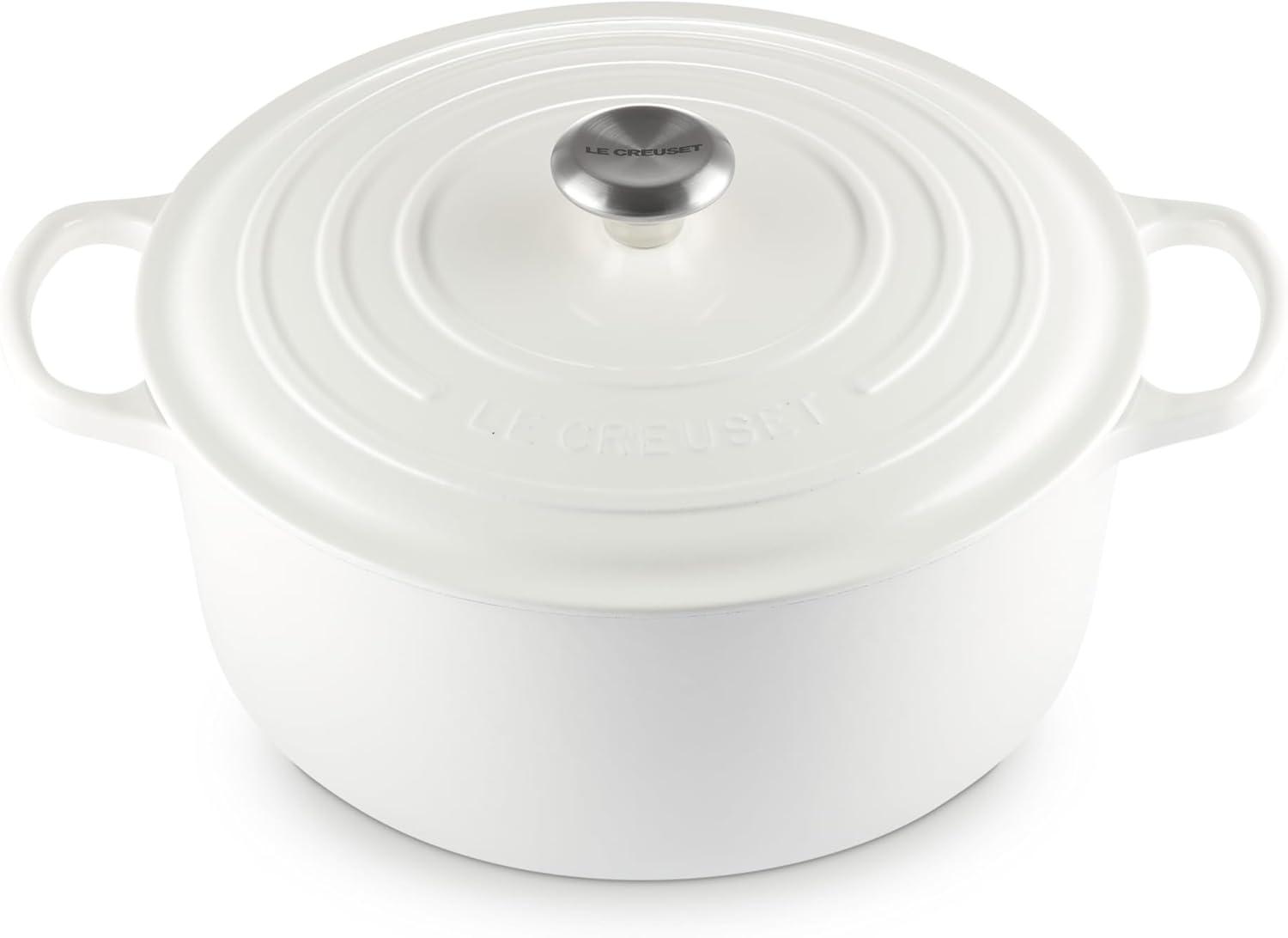 imageLe Creuset Enameled Cast Iron Signature Round Dutch Oven 725 qt Sea SaltWhite