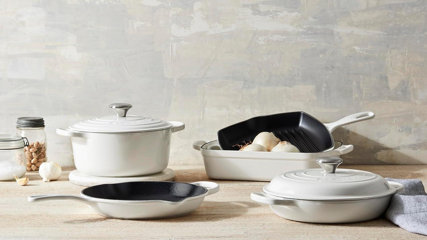 imageLe Creuset Enameled Cast Iron Signature Round Dutch Oven 725 qt Sea SaltWhite