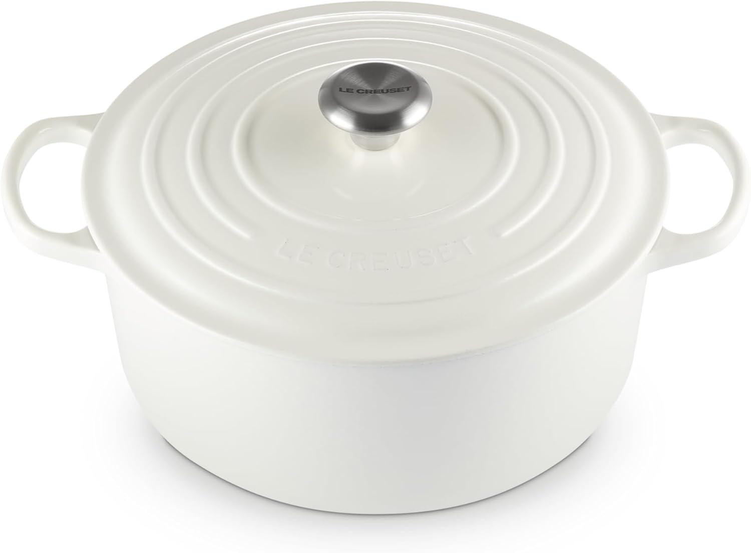 imageLe Creuset Enameled Cast Iron Signature Round Dutch Oven 725 qt Sea SaltWhite