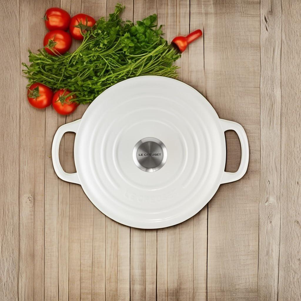 imageLe Creuset Enameled Cast Iron Signature Round Dutch Oven 725 qt Sea SaltWhite