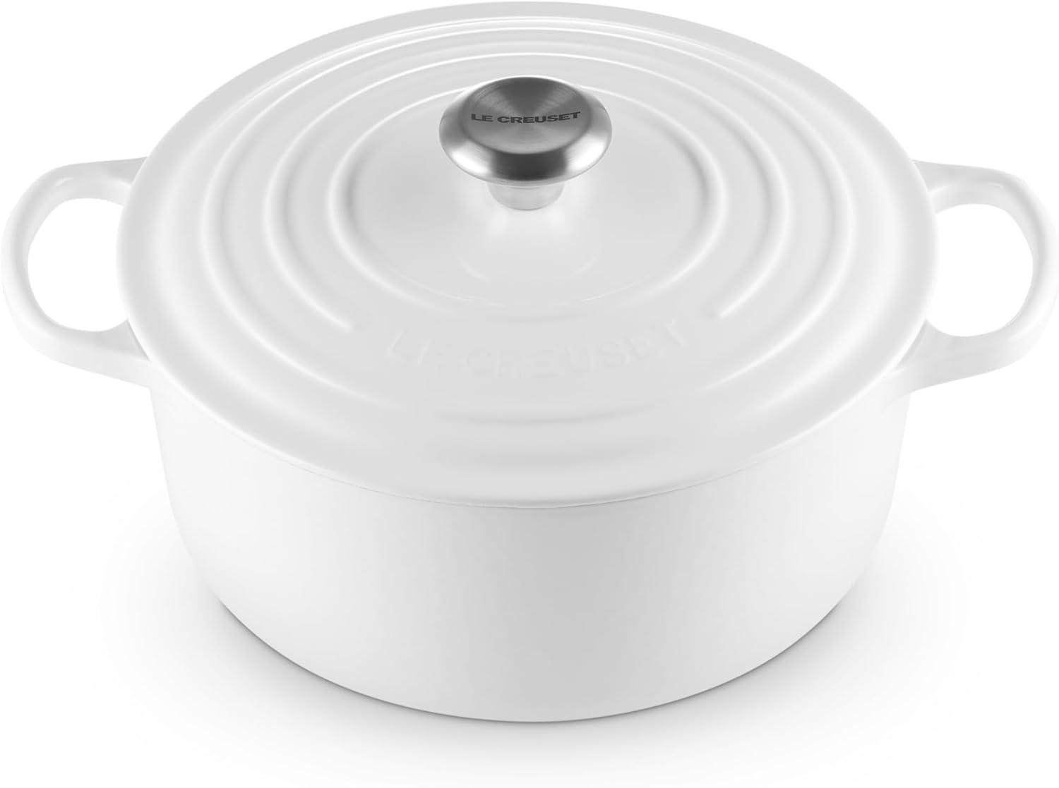 imageLe Creuset Enameled Cast Iron Signature Round Dutch Oven 725 qt Sea SaltWhite