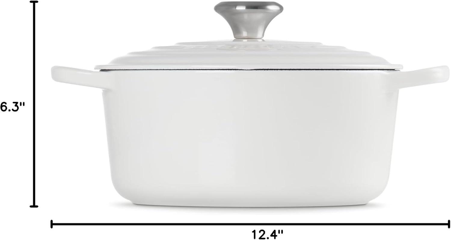imageLe Creuset Enameled Cast Iron Signature Round Dutch Oven 725 qt Sea SaltWhite