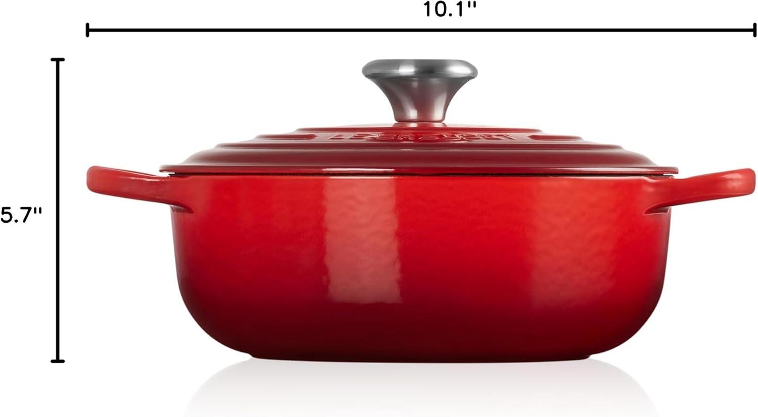 imageLe Creuset Enameled Cast Iron Signature Sauteuse Oven 35 qt OysterCerise