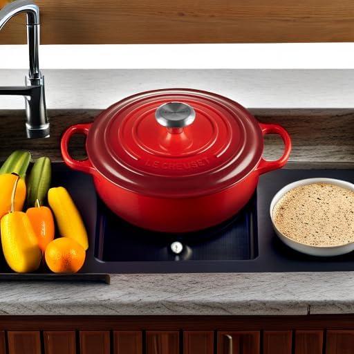 imageLe Creuset Enameled Cast Iron Signature Sauteuse Oven 35 qt OysterCerise