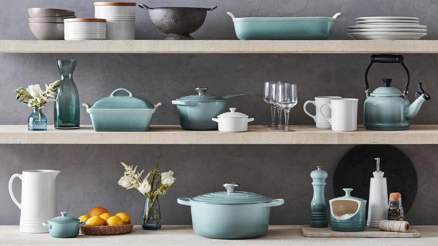 imageLe Creuset Stoneware Mini Round Cocotte 8 oz CaribbeanSea Salt