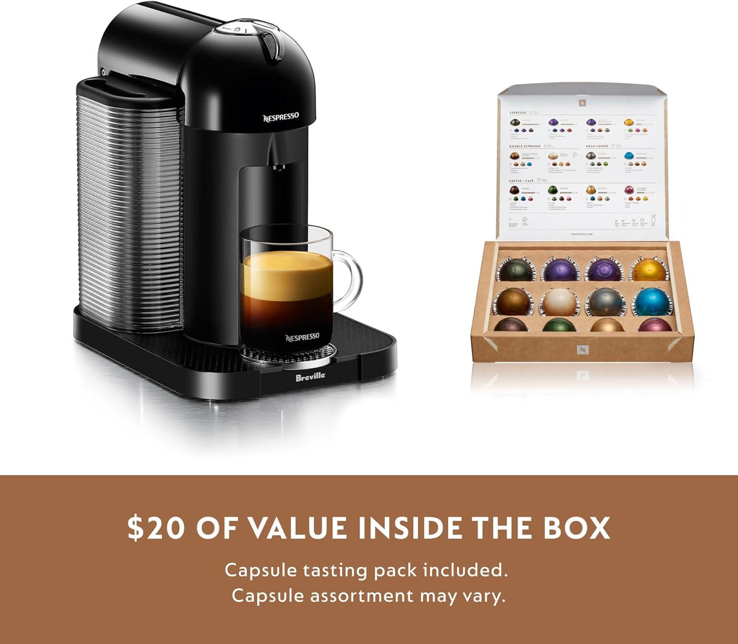imageNespresso Vertuo Coffee and Espresso Maker by Breville ChromeBlack