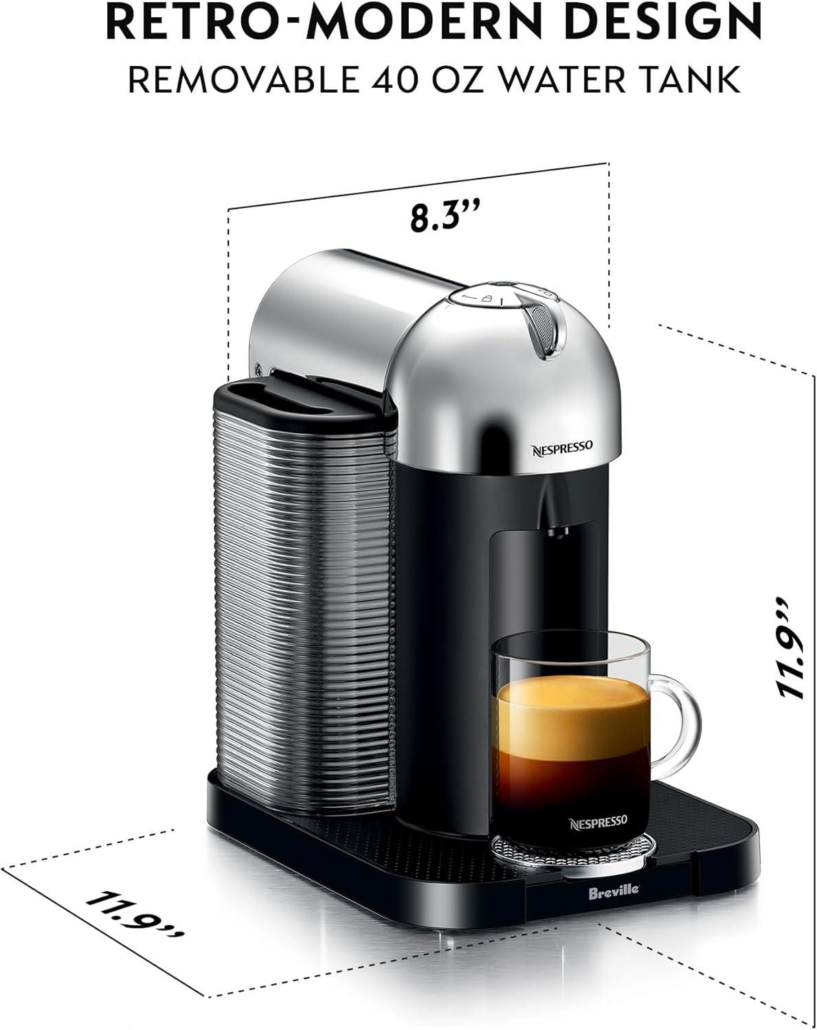 imageNespresso Vertuo Coffee and Espresso Maker by Breville ChromeChrome