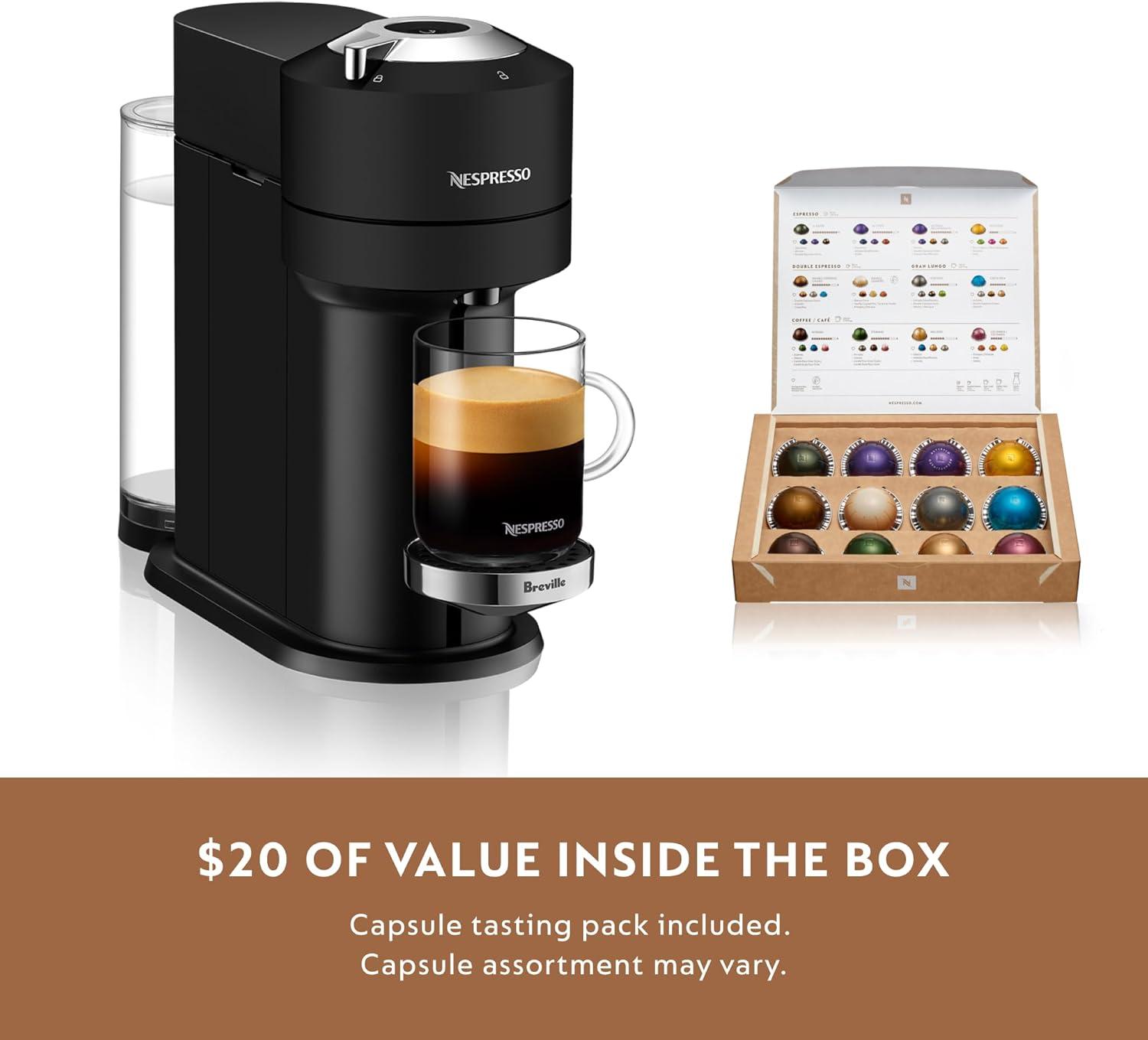 imageNespresso Vertuo Next Deluxe Coffee and Espresso Maker Pure Chrome with Aeroccino Milk Frother11 liter BlackDark ChromeBlack Matte
