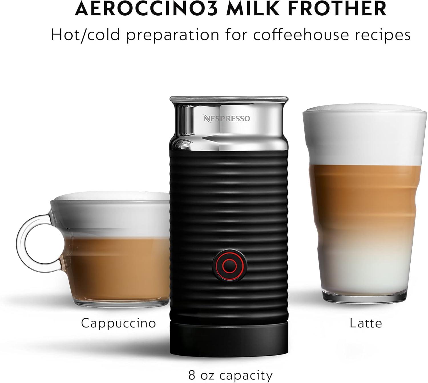 imageNespresso Vertuo Next Deluxe Coffee and Espresso Maker Pure Chrome with Aeroccino Milk Frother11 liter BlackDark ChromeMatte Black