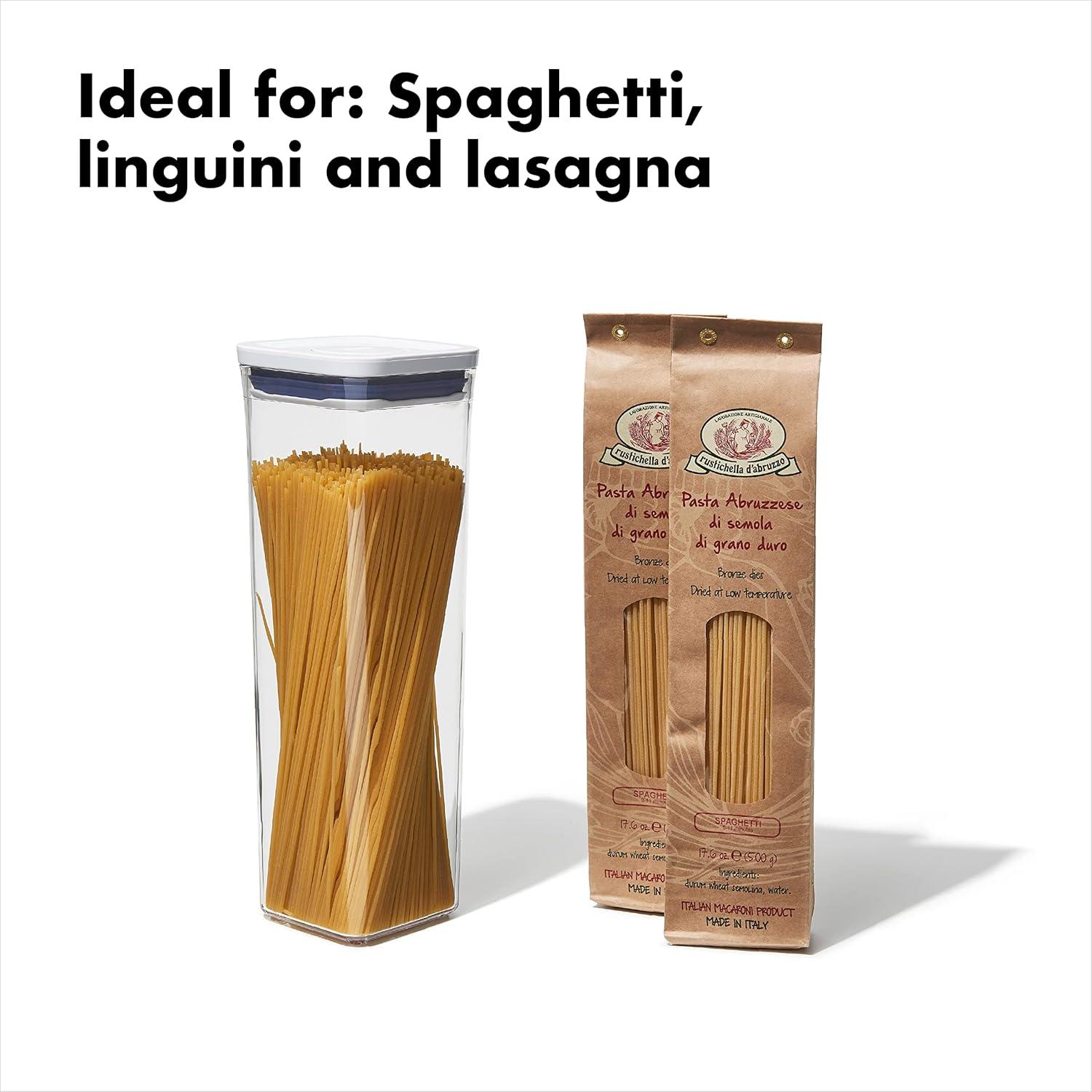 imageOXO Good Grips POP Container Airtight Food Storage Big Square Tall 60 Qt Ideal for bulk snacks and cereal23 Qt Square Spaghetti