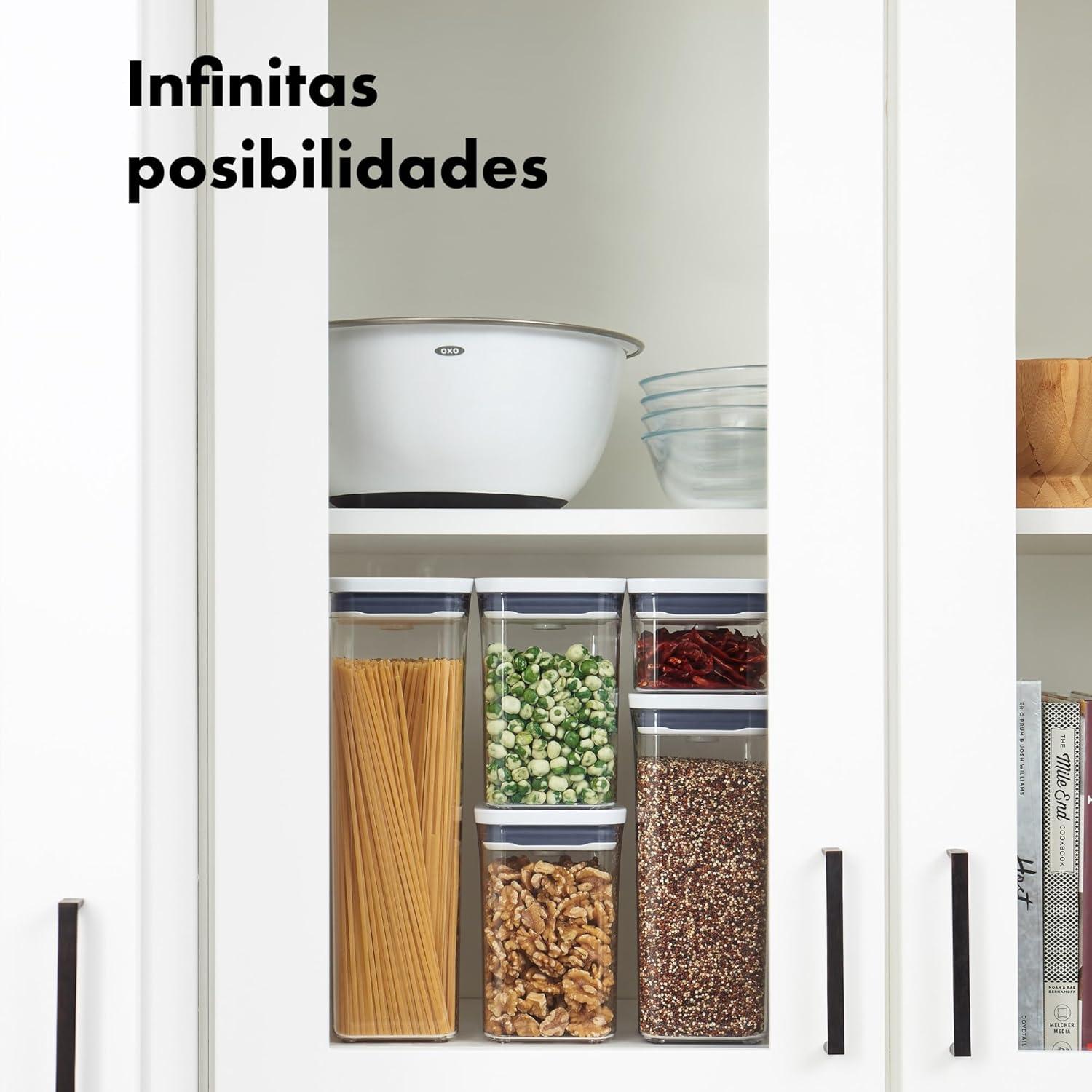 imageOXO Good Grips POP Container Airtight Food Storage Big Square Tall 60 Qt Ideal for bulk snacks and cereal60 Qt Square Bulk Food Pack of 4
