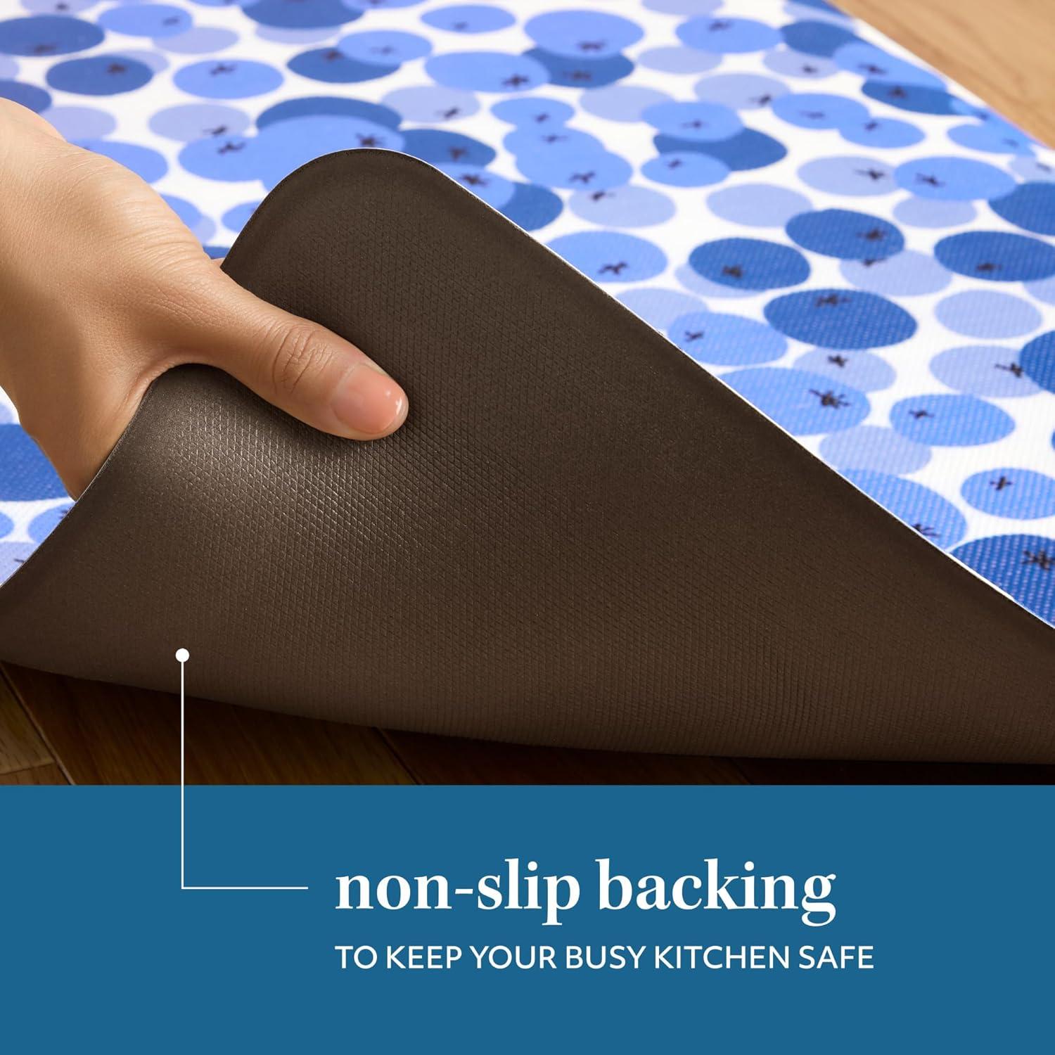 imageSUR LA TABLE KITCHEN ESSENTIALS Fresh Blueberries Fruit Anti Fatigue Comfort Mat Kitchen Mat Standing Desk Mat NonSlip Backing BlueWhite 20x3920 x 39