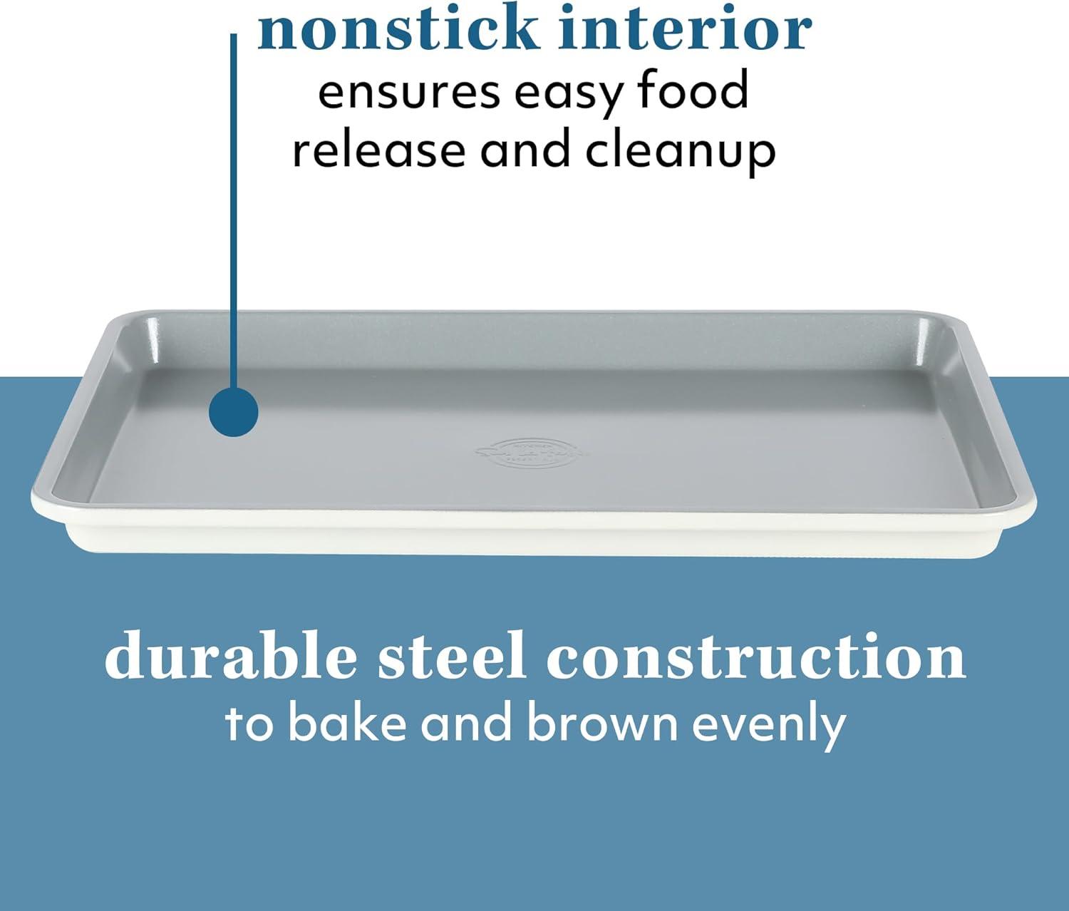 imageSur La Table Kitchen Essentials Bake Sale 15 X 10 Inch PFOA PFAS PTFE Free Nonstick CookieBaking Sheet Linen WhiteLinen White