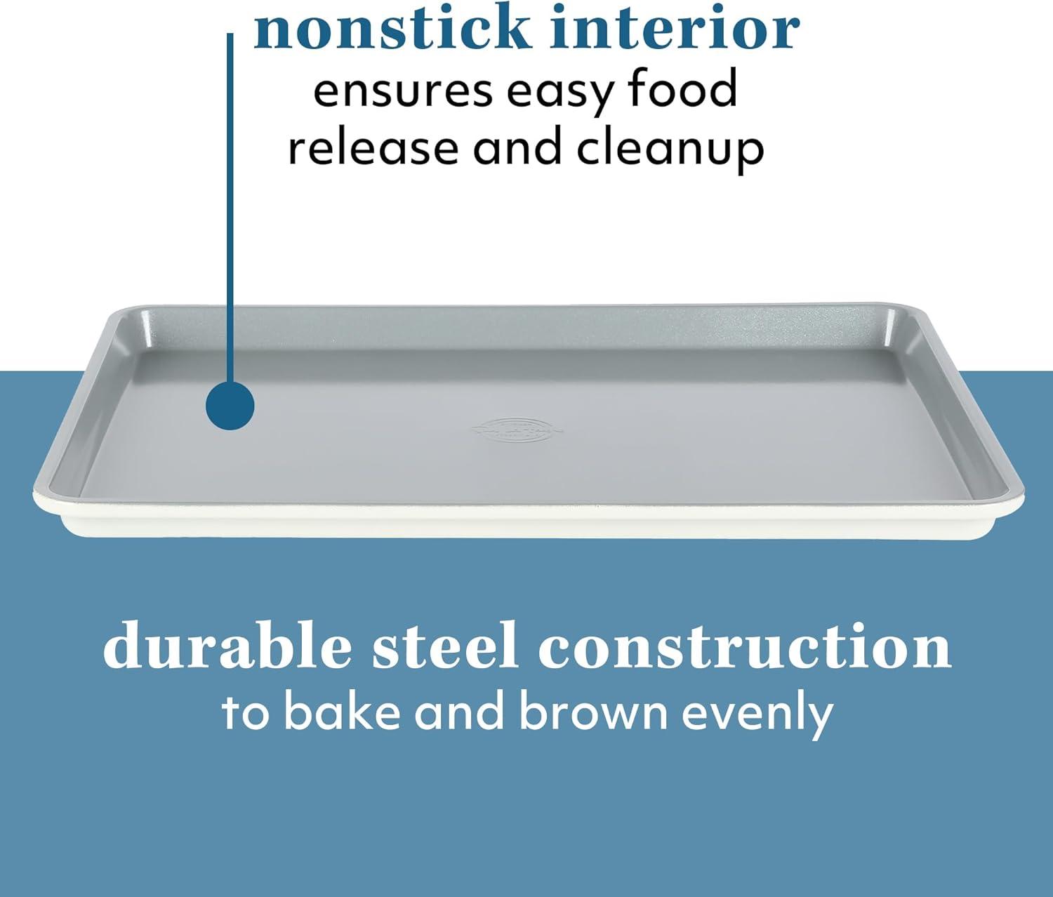 imageSur La Table Kitchen Essentials Bake Sale 15 X 10 Inch PFOA PFAS PTFE Free Nonstick CookieBaking Sheet Linen WhiteLinen White