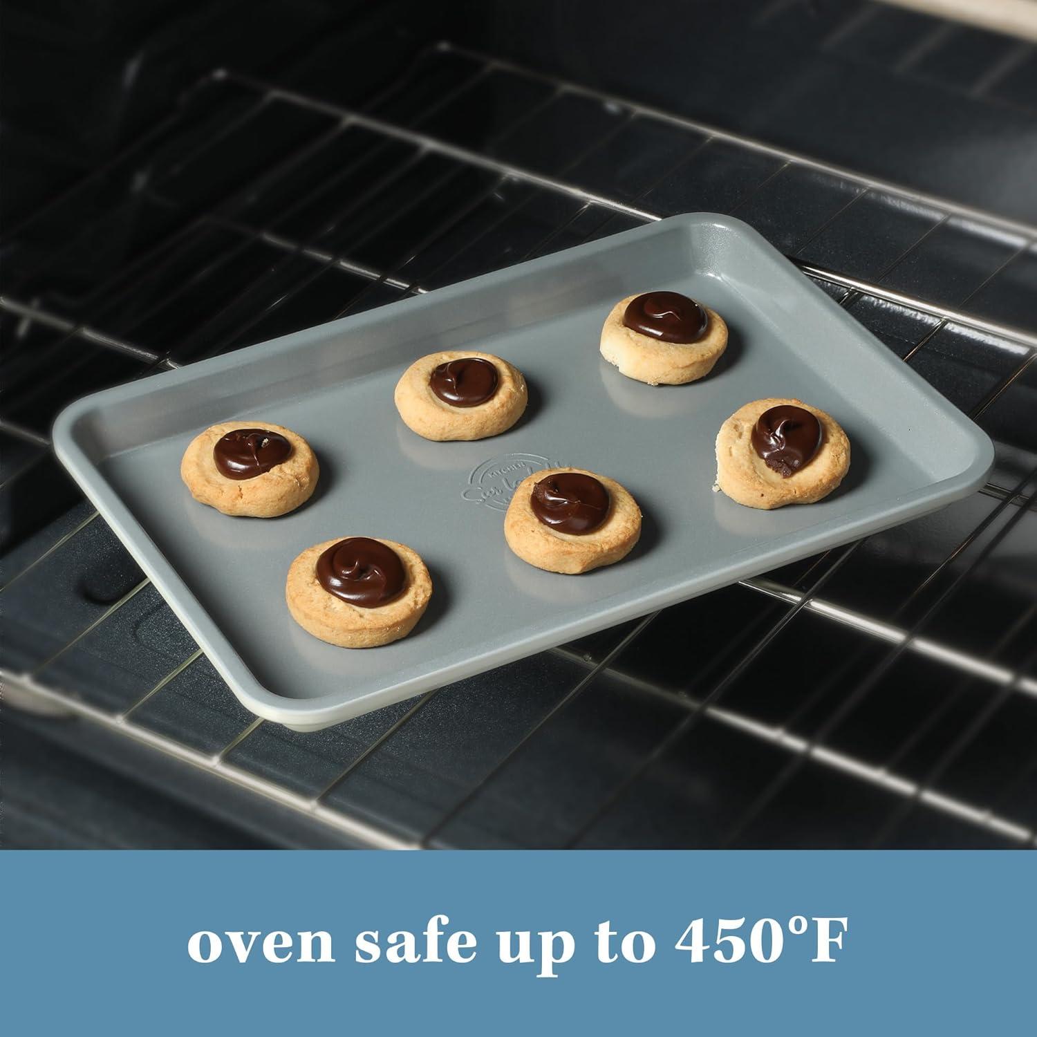 imageSur La Table Kitchen Essentials Bake Sale 15 X 10 Inch PFOA PFAS PTFE Free Nonstick CookieBaking Sheet Linen WhiteLinen White