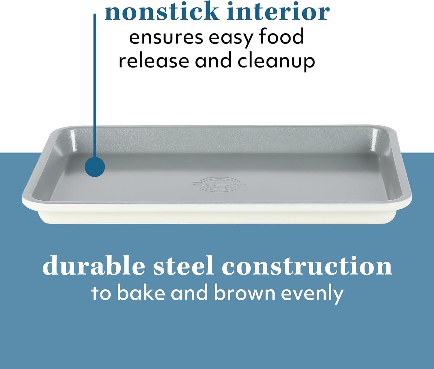 imageSur La Table Kitchen Essentials Bake Sale 15 X 10 Inch PFOA PFAS PTFE Free Nonstick CookieBaking Sheet Linen WhiteLinen White