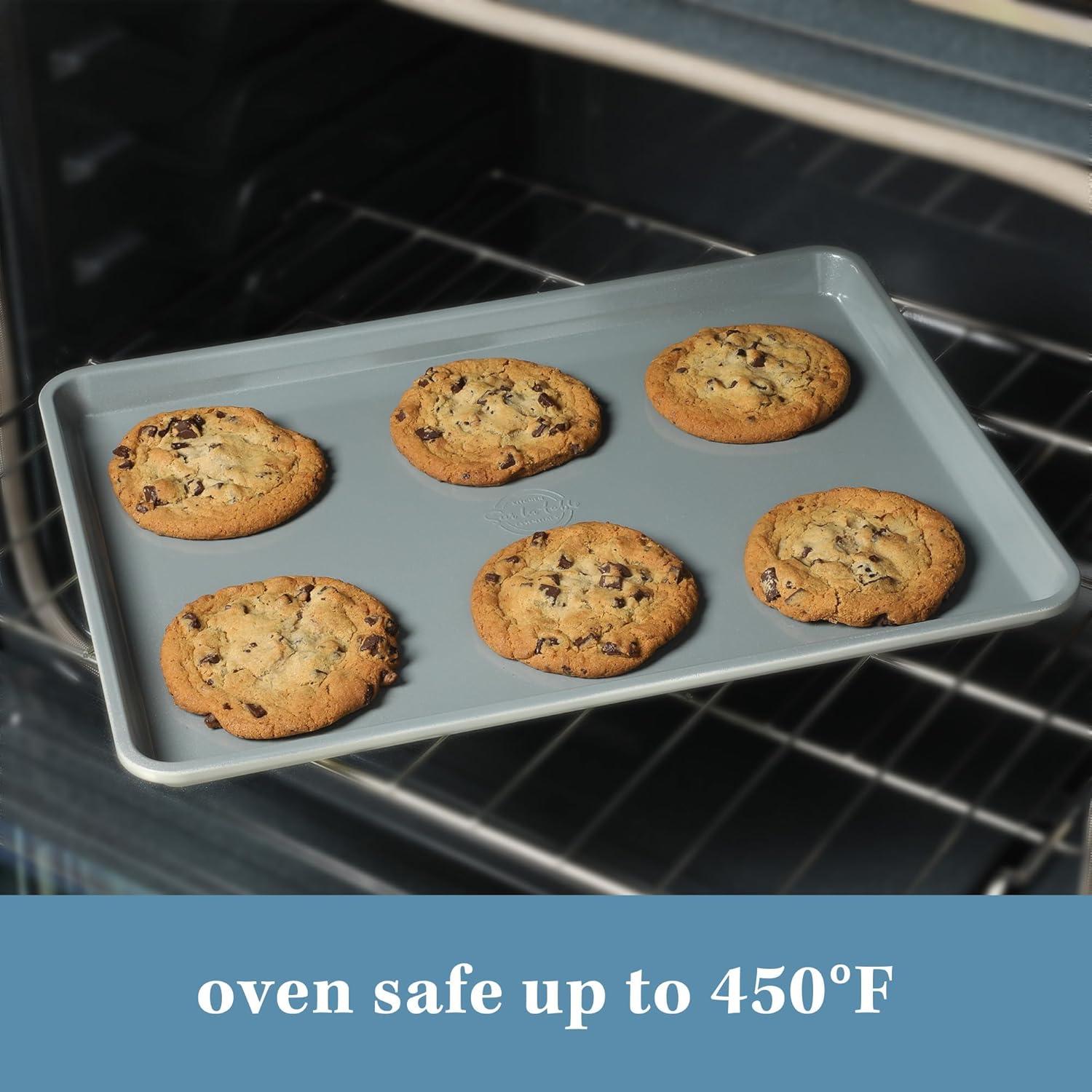 imageSur La Table Kitchen Essentials Bake Sale 15 X 10 Inch PFOA PFAS PTFE Free Nonstick CookieBaking Sheet Linen WhiteLinen White