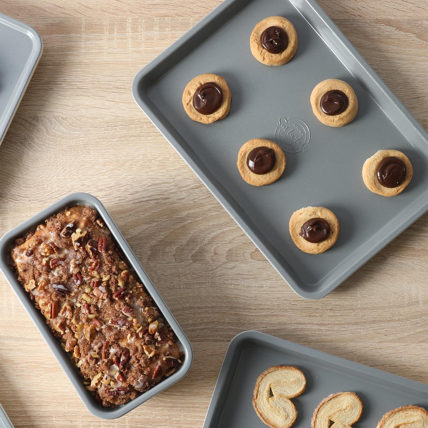 imageSur La Table Kitchen Essentials Bake Sale 15 X 10 Inch PFOA PFAS PTFE Free Nonstick CookieBaking Sheet Linen WhiteLinen White