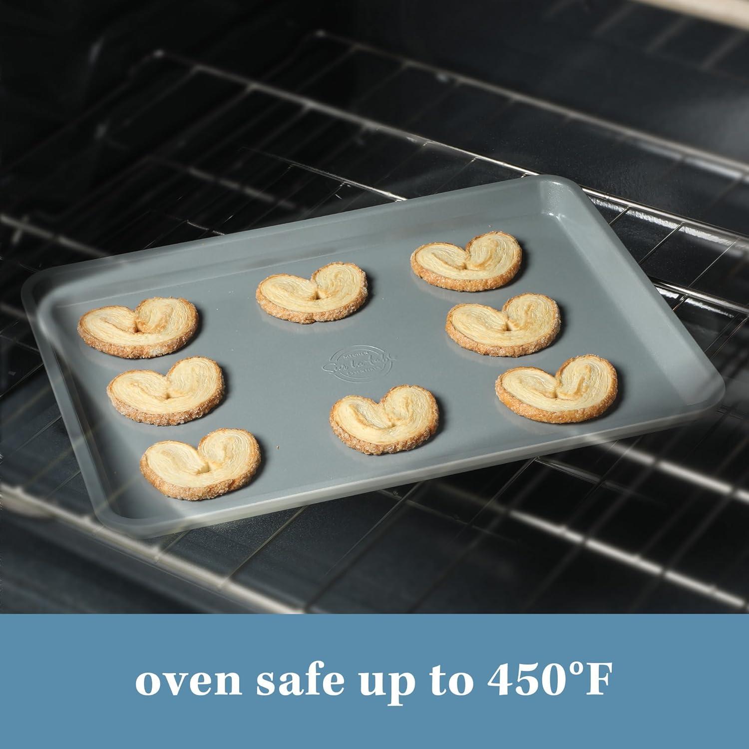 imageSur La Table Kitchen Essentials Bake Sale 15 X 10 Inch PFOA PFAS PTFE Free Nonstick CookieBaking Sheet Linen WhiteLinen White