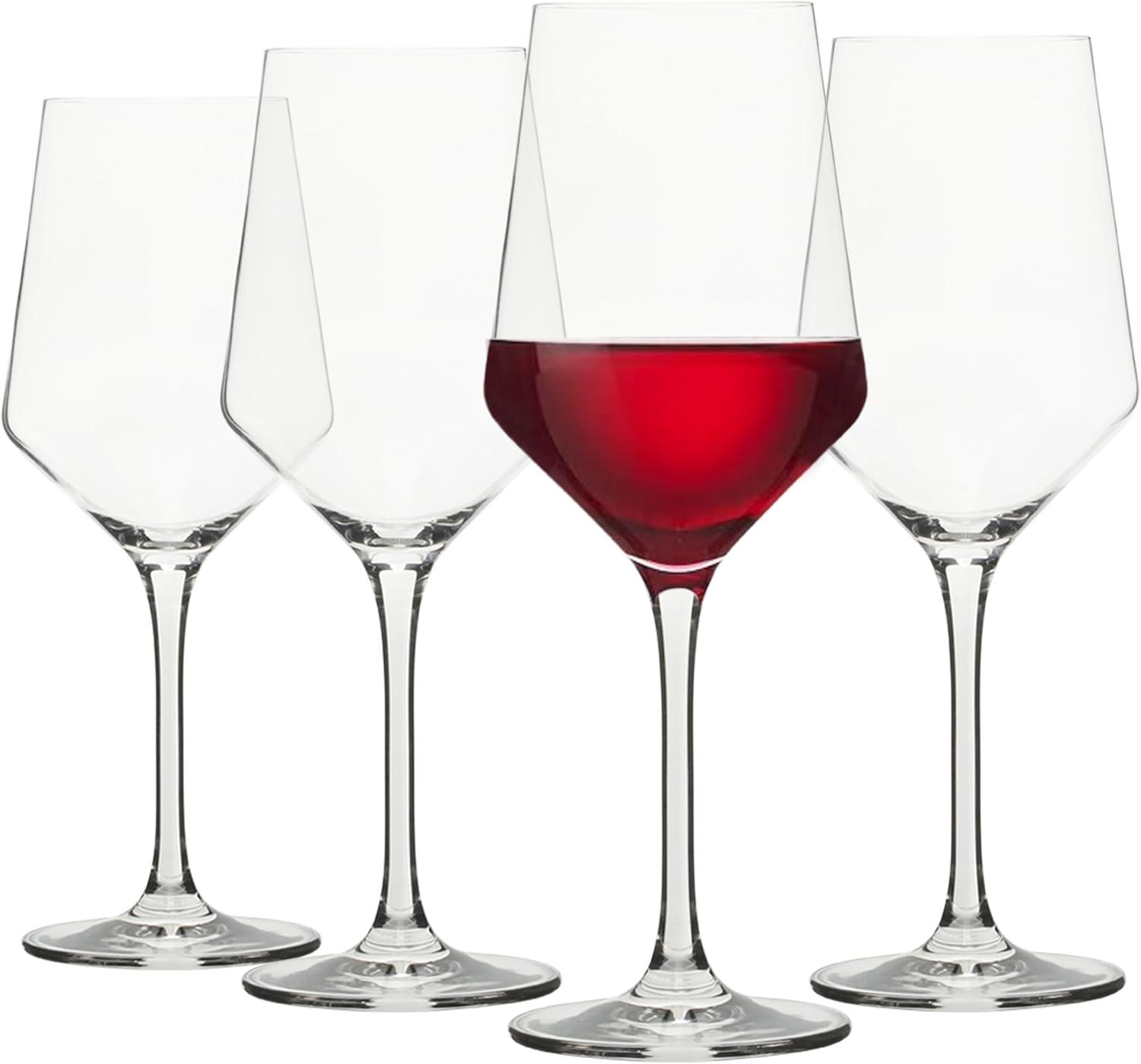 imageSur La Table Kitchen Essentials Vino Breeze Crystal Clear 14 OZ 4 Pack All Purpose White Wine Glass With Modern Curve SilhouetteGlass