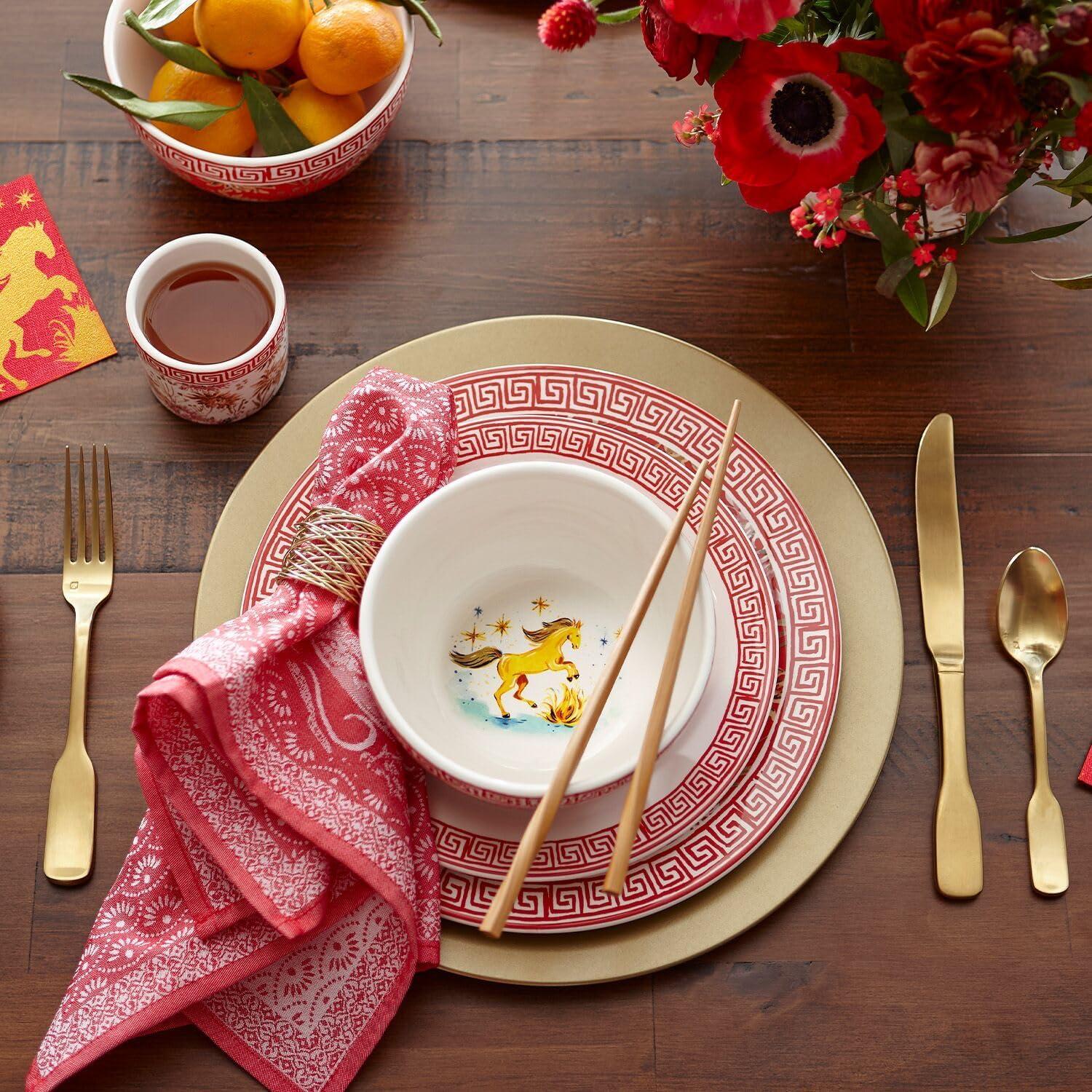 imageSur La Table Linen Napkins Set of 4 BlueRed