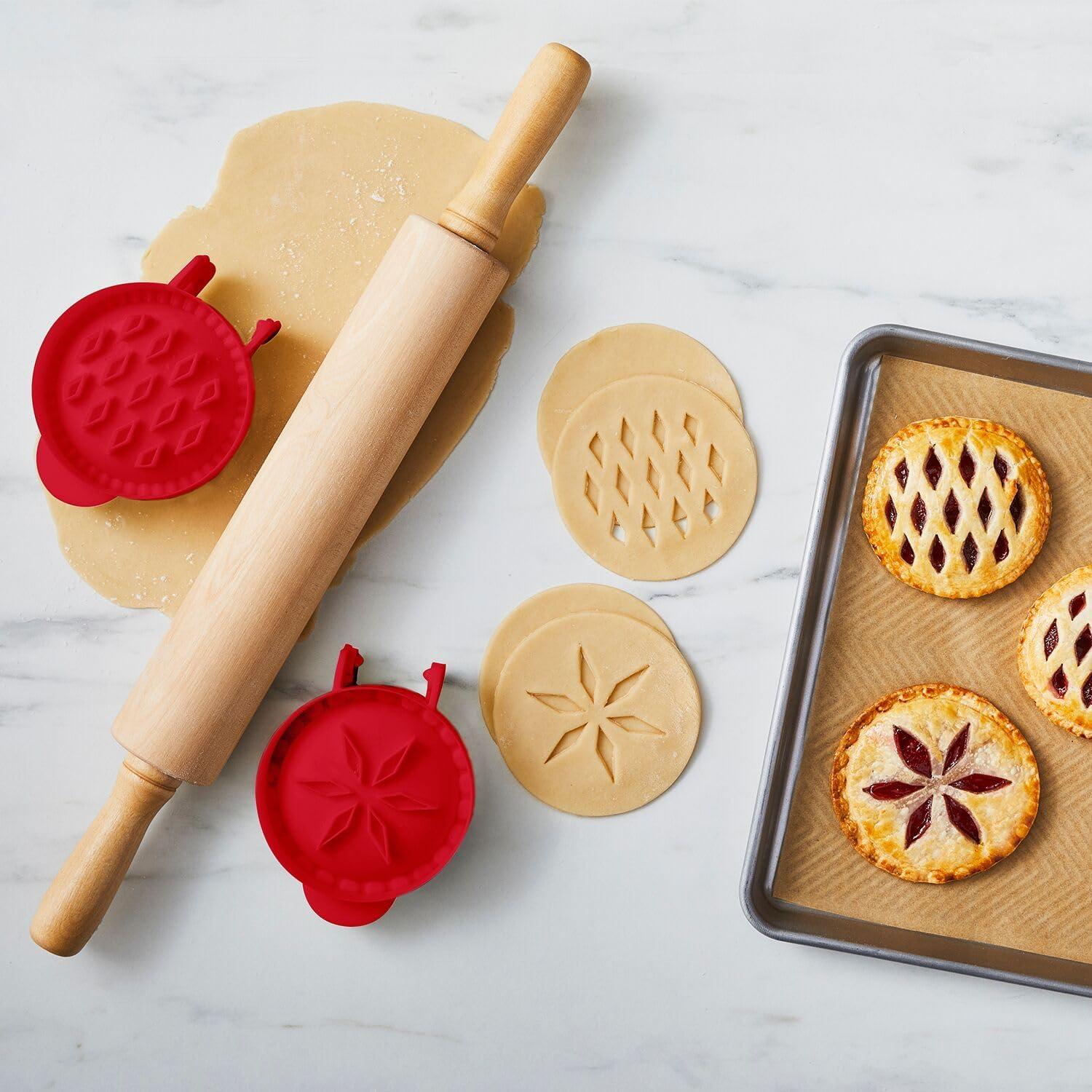 imageSur La Table Round Hand Pie Molds Set of 2 5 Diameter Mini Pie Press with Hinged SelfCrimping Design amp Decorative Top Patterns Plastic for Sweet amp Savory Pastries