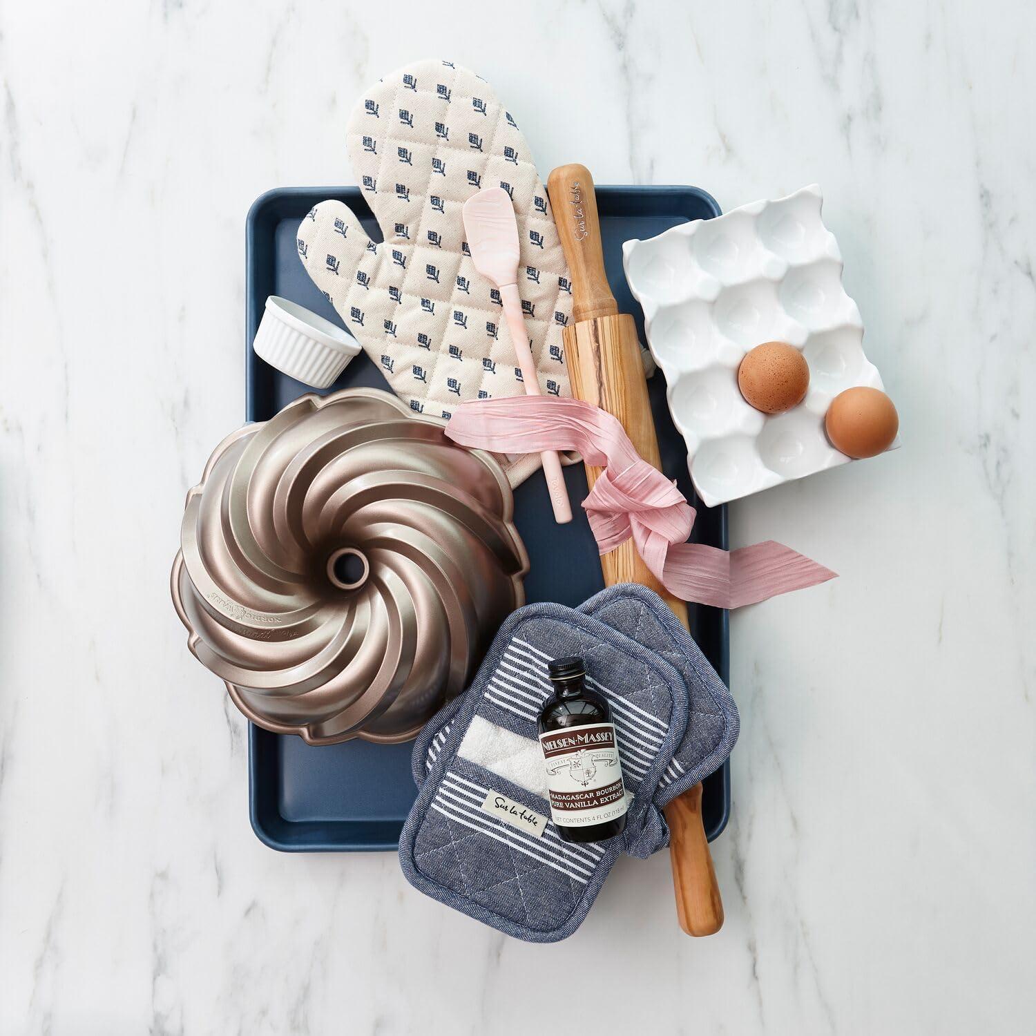 imageSur La Table Striped Mini Mitts Set of 2 Blue