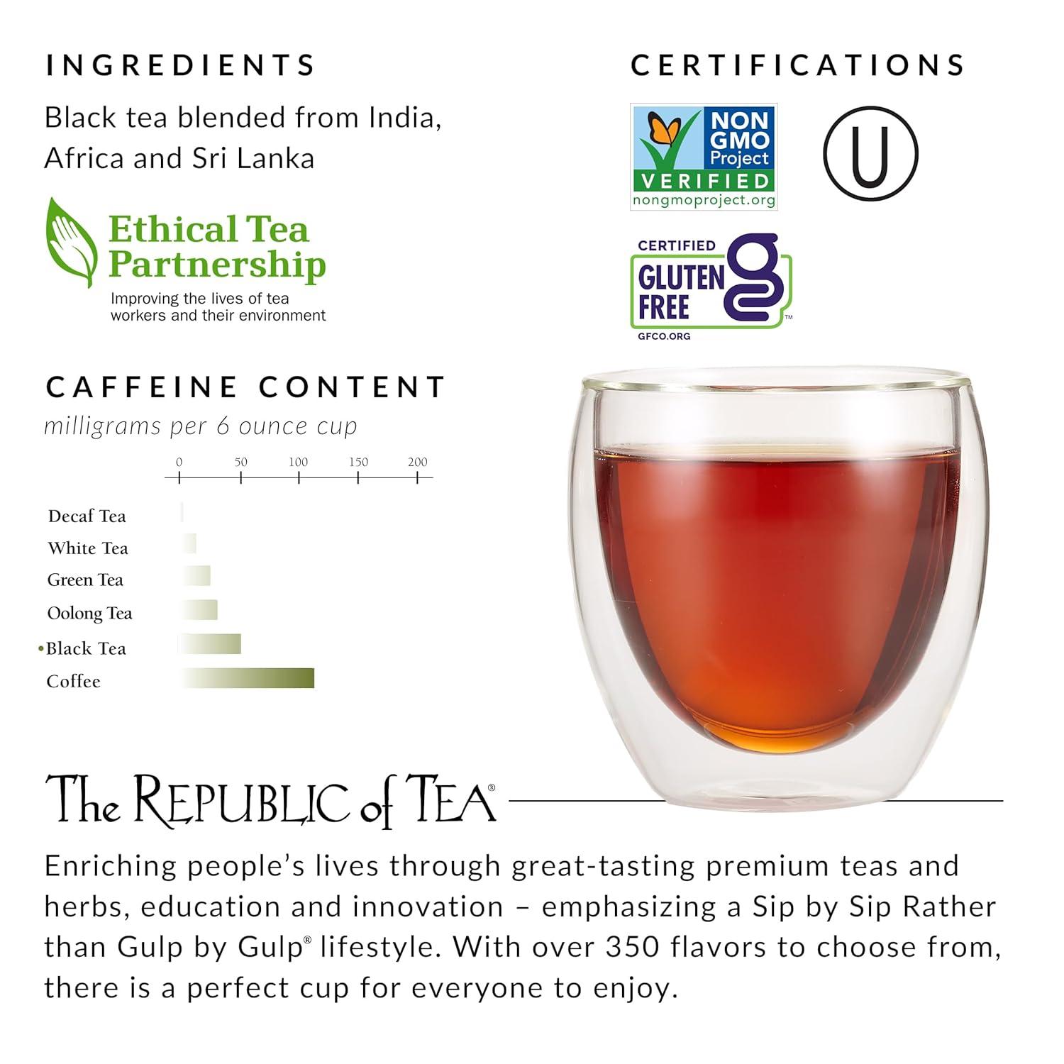 imageThe Republic of Tea British Breakfast Tea 28 oz Tin 50 Tea Bags Gourmet Black Tea Caffeinated50 Count Pack of 2